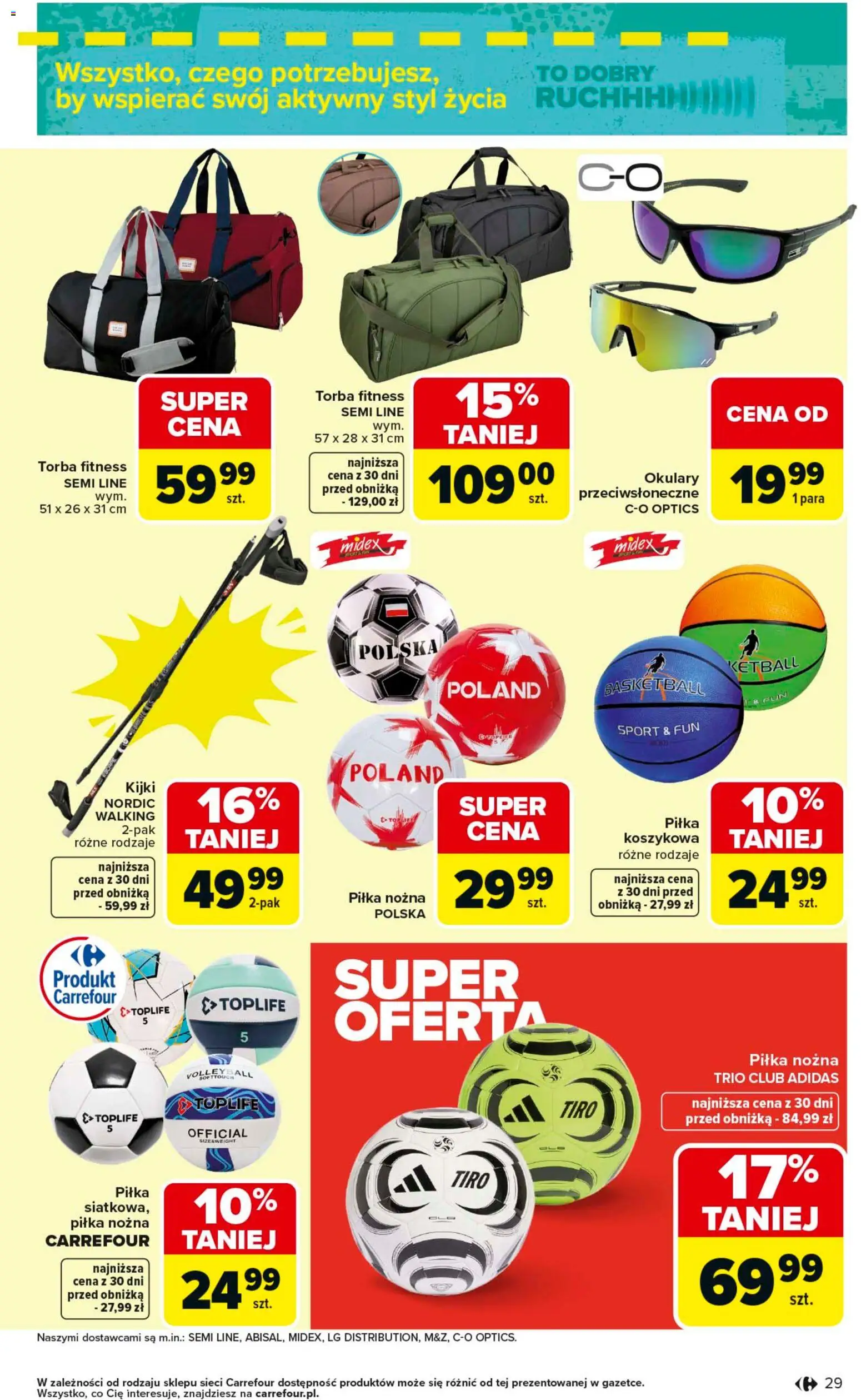 Carrefour gazetka - Gdzie Kwitnie Życie od 07.04.2026 | Strona: 29 | Produkty: Okulary, Torba, Kijki nordic walking