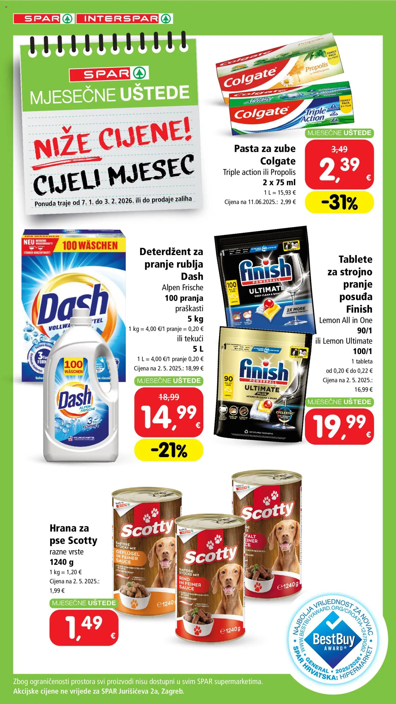 Spar katalog | vrijedi od 07.01.2026 | Stranica: 4 | Proizvodi: Pasta za zube, Finish, Pasta, Tableta