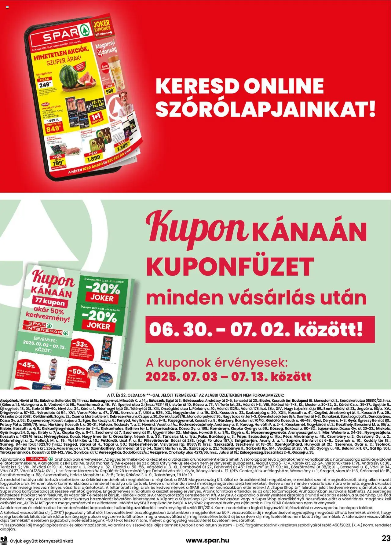 Spar akciós ujság - amely érvényes a következő dátumtól: 26.06.2025 | Oldal: 23 | Termékek: Virsli, Szőlő, Frankfurti virsli, Pástétom