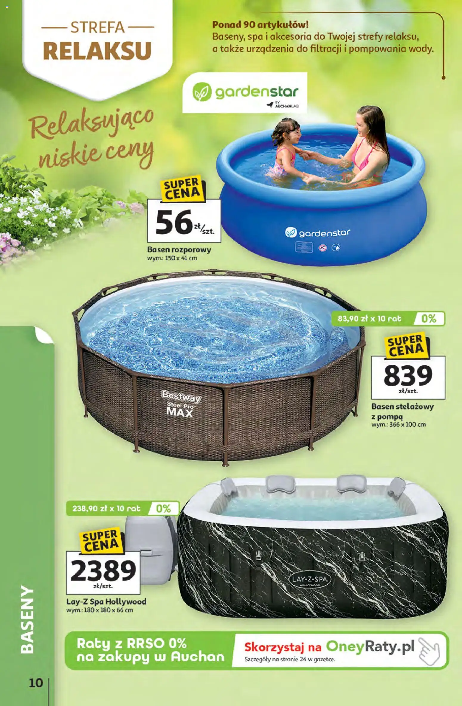 Auchan gazetka - Strefa Relaksu Hipermarket od 09.04.2026 | Strona: 10 | Produkty: Basen