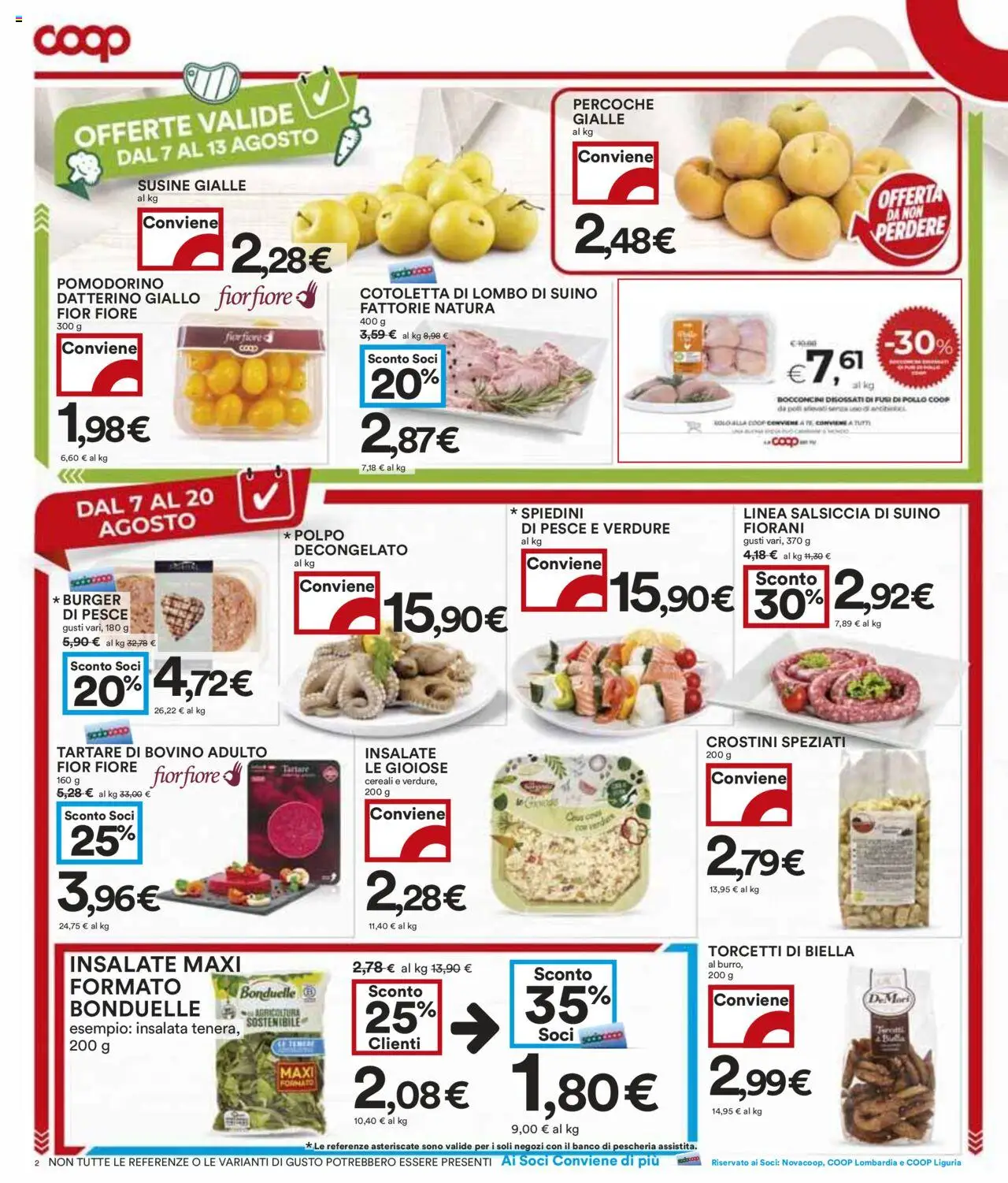 Volantino COOP del 07.08.2025 | Pagina: 2 | Prodotti: Pollo, Pesce, Polpo, Salsiccia