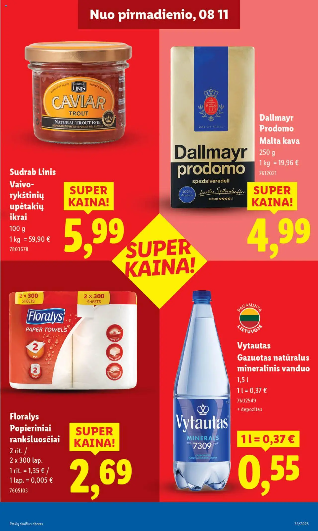 LIDL - Leidinys│galioja nuo 11.08.2025 | Puslapis: 23 | Prekių: Kava, Ikrai, Mineralinis vanduo