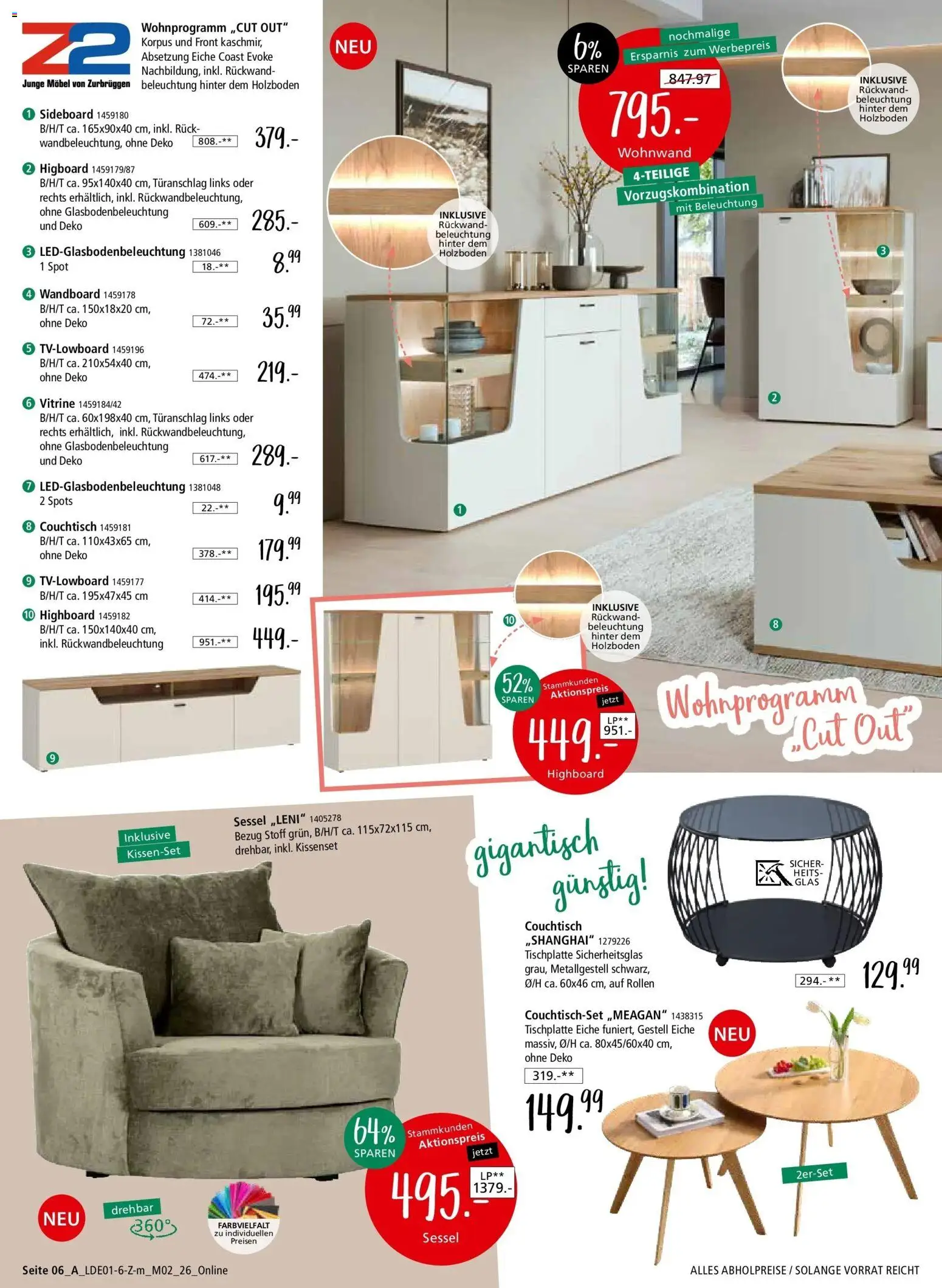 Zurbrüggen - Zurbrüggen: Unschlagbar günstig – gültig ab 26.01.2026 | Seite: 10 | Produkte: Sideboard, Wohnwand, HIghboard, Couchtisch