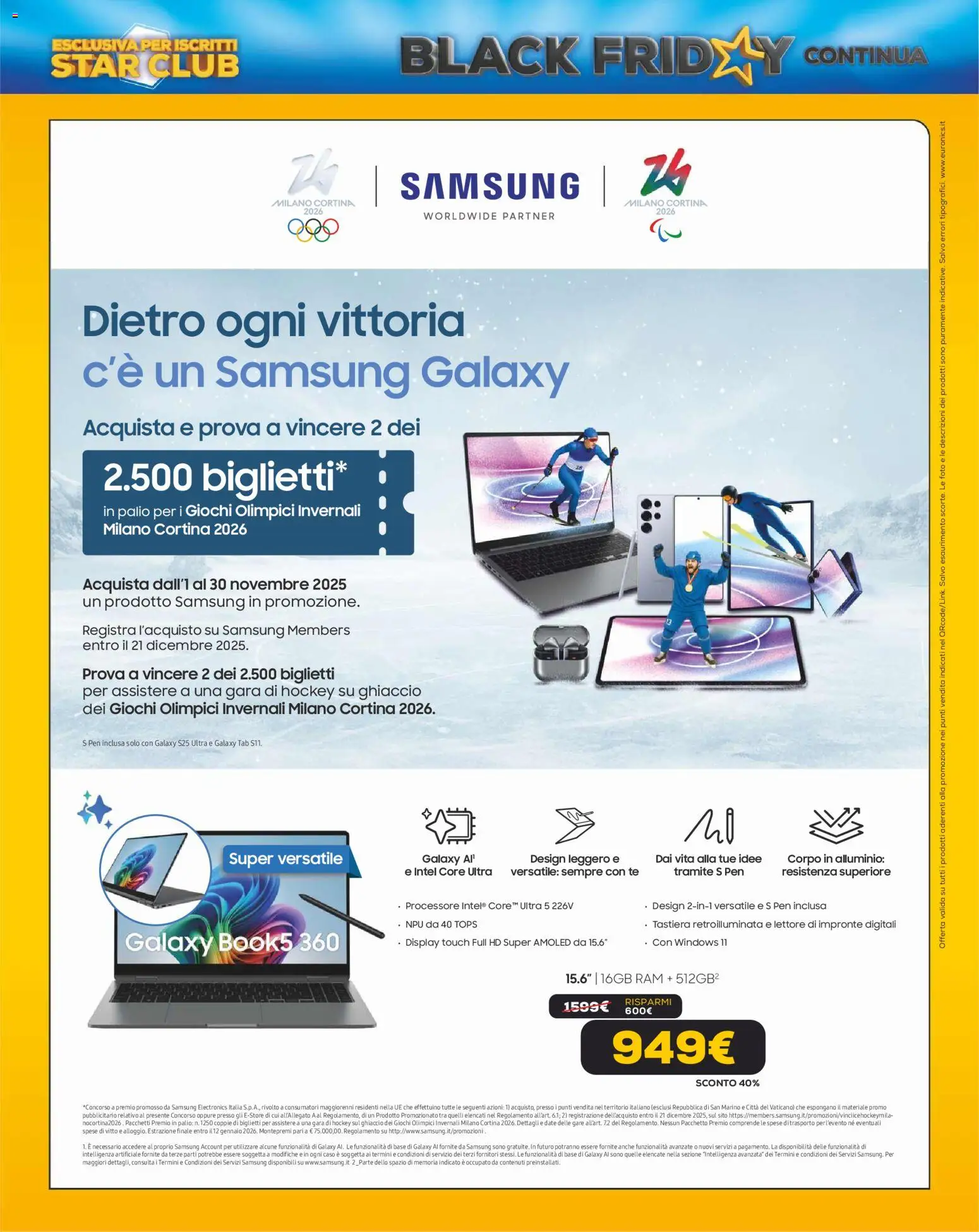 Volantino Euronics del 13.11.2025 | Pagina: 34 | Prodotti: Samsung Galaxy, Tè, Tastiera, Samsung