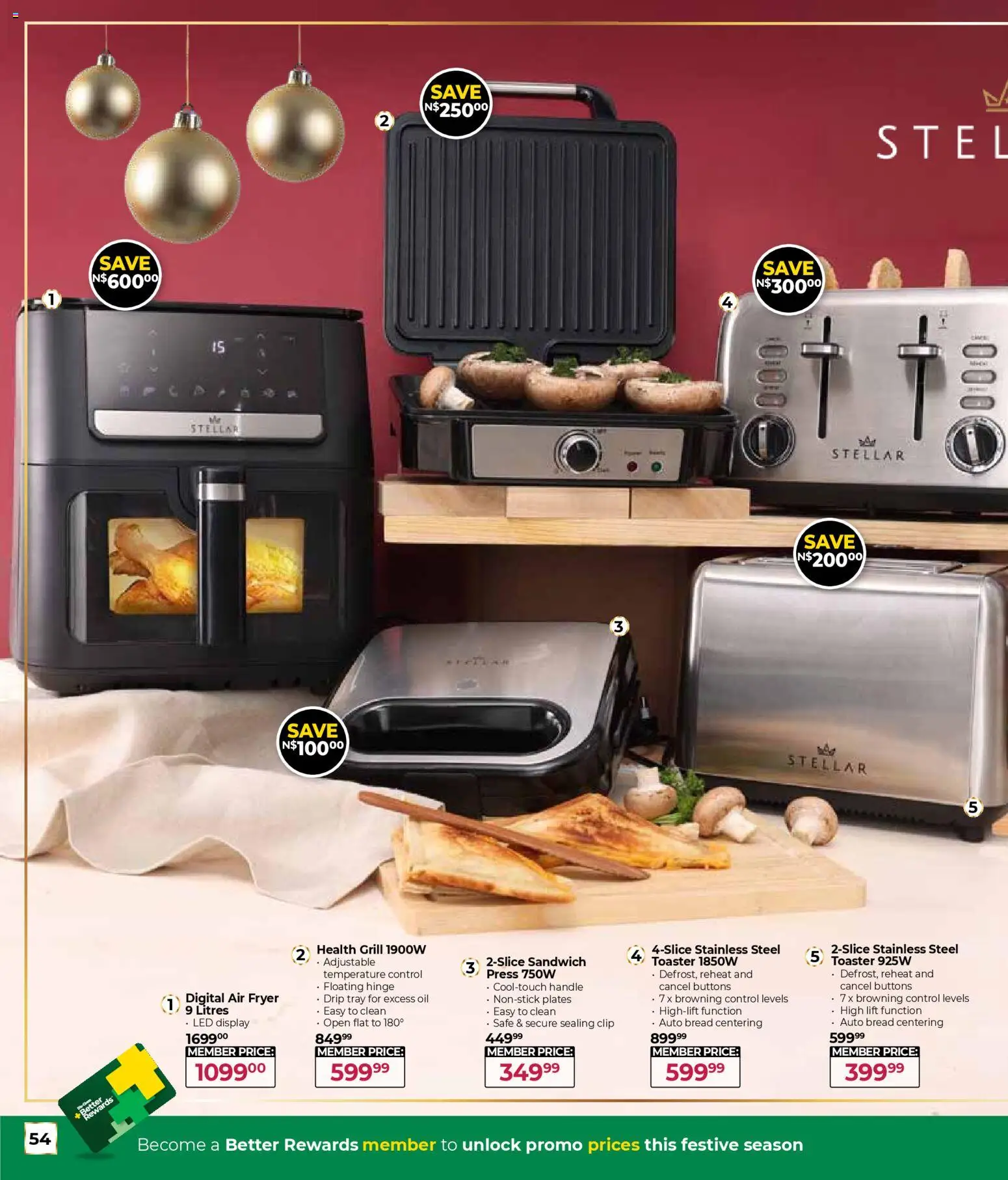 New Dis-Chem catalogue – valid from 29.10.2025 | Page: 54 | Products: Grill, Press, Toaster, Bread
