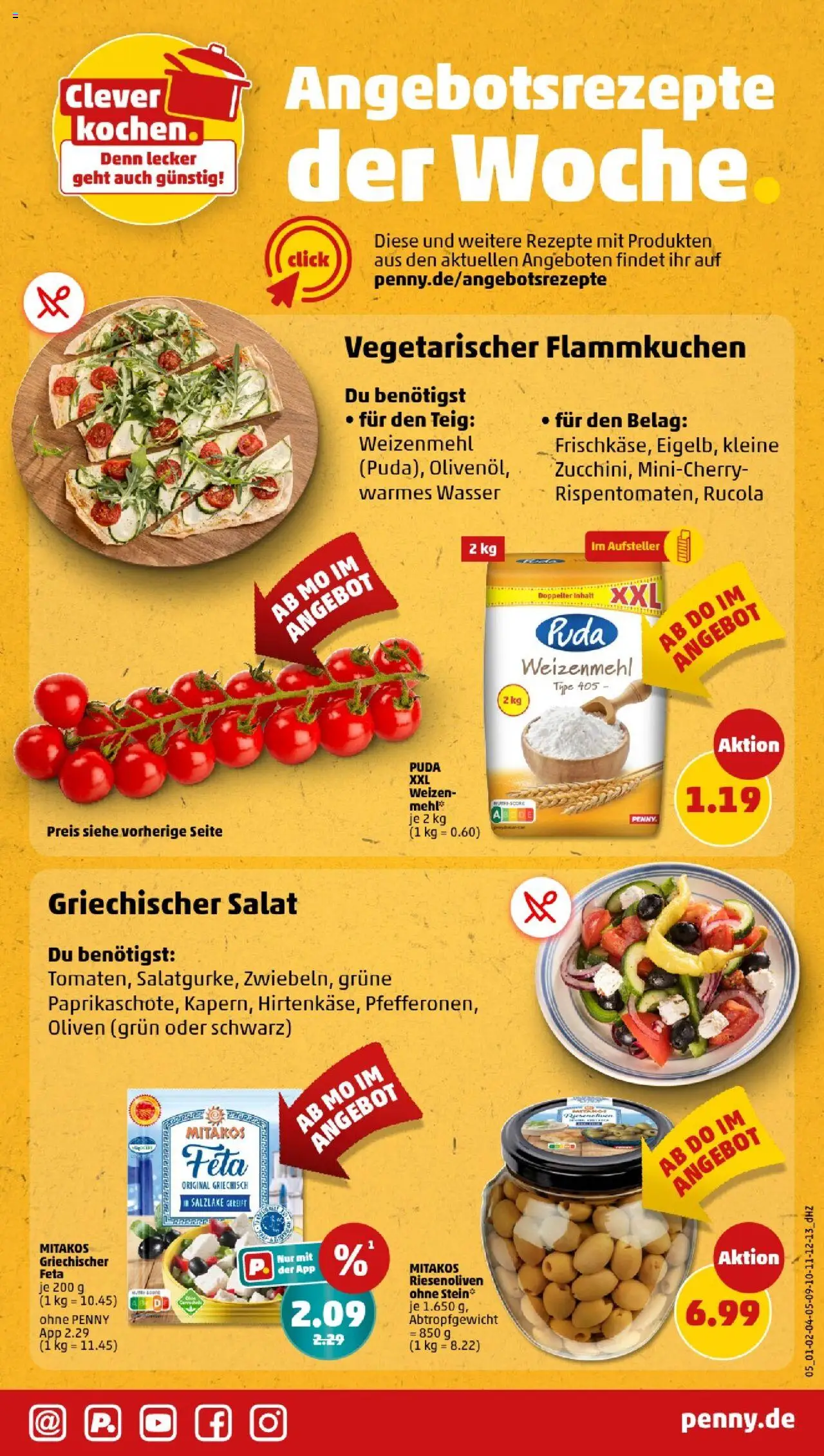 Penny - Bayern - gültig ab dem 04.08.2025 | Seite: 5 | Produkte: Feta, Rucola, Weizenmehl, Salat