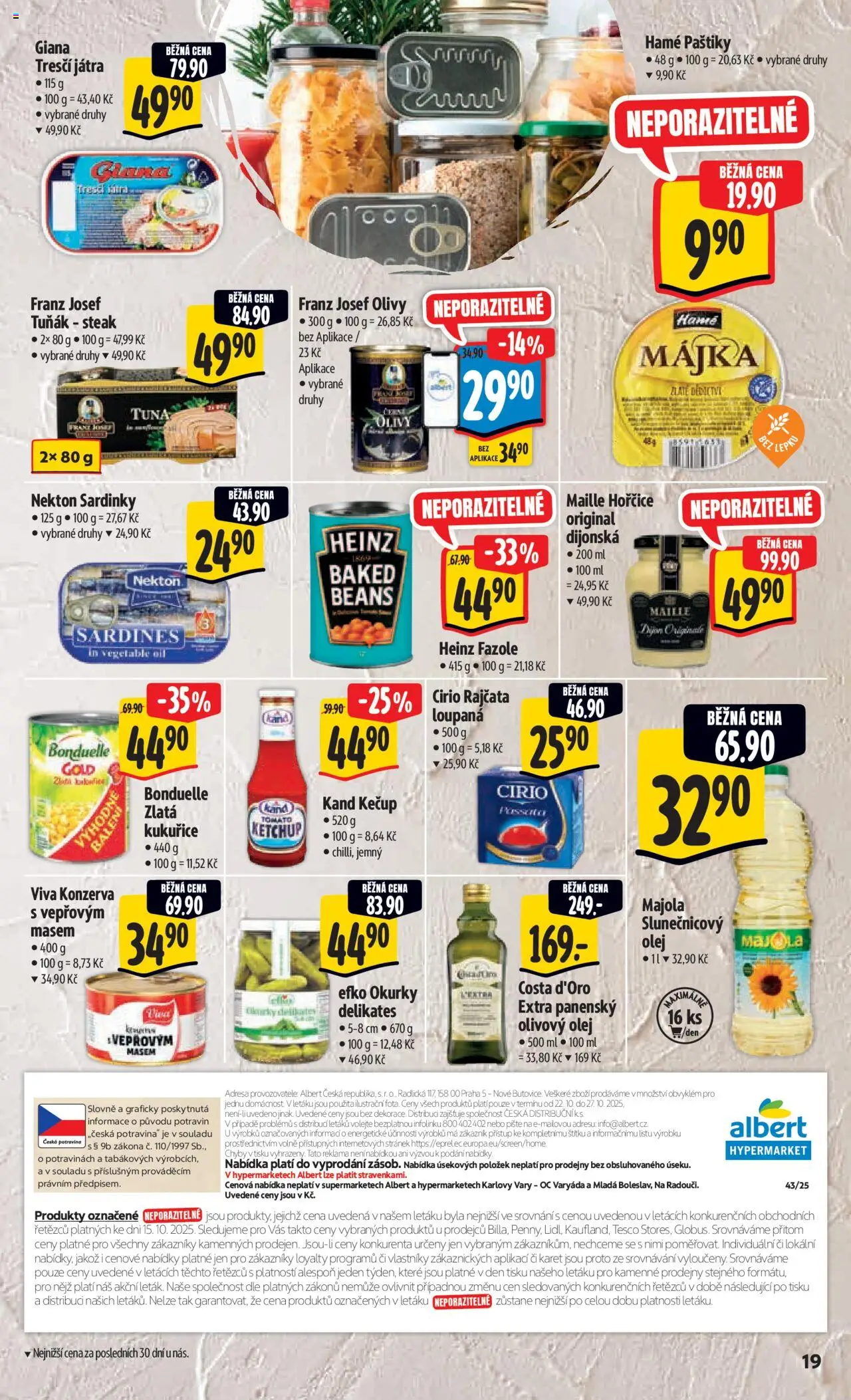Albert leták - Hypermarket od 22.10.2025 | Strana: 28 | Produkty: Kečup, Heinz fazole, Hořčice, Olivy