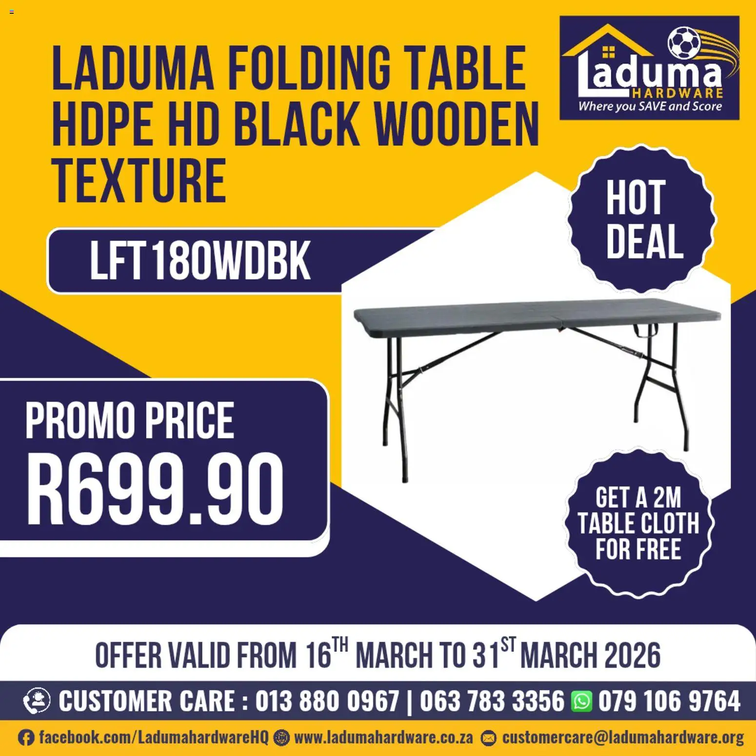 New Laduma Hardware catalogue – valid from 16.03.2026 | Page: 1 | Products: Table