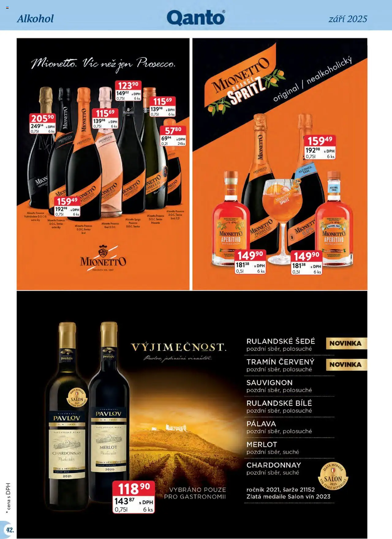 Astur & Qanto leták - Velkoobchod 09/2025 od 01.09.2025 | Strana: 42 | Produkty: Prosecco, Mionetto, Prosecco Mionetto, Spritz