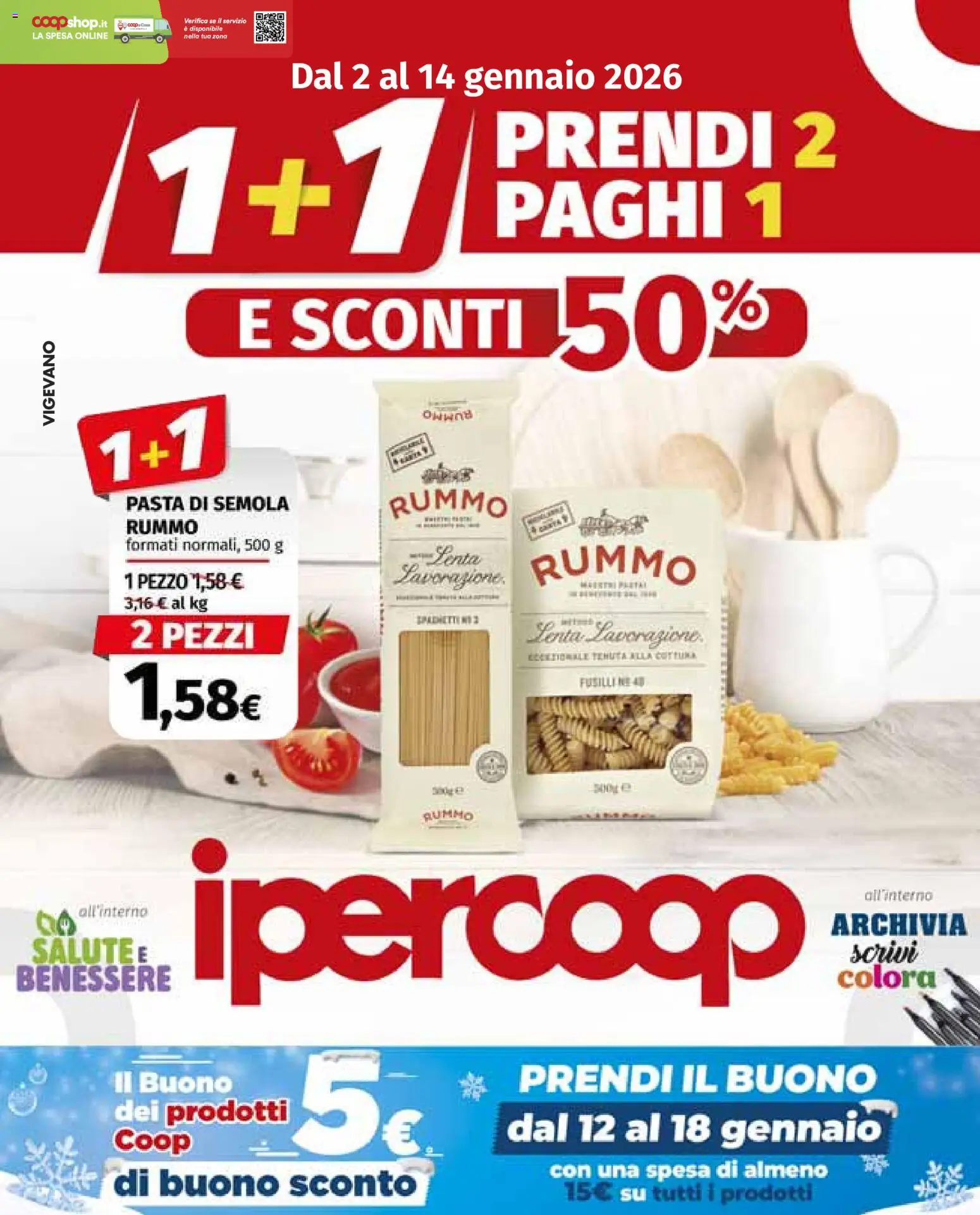 Volantino Ipercoop del 02.01.2026 | Pagina: 1 | Prodotti: Pasta, Fusilli