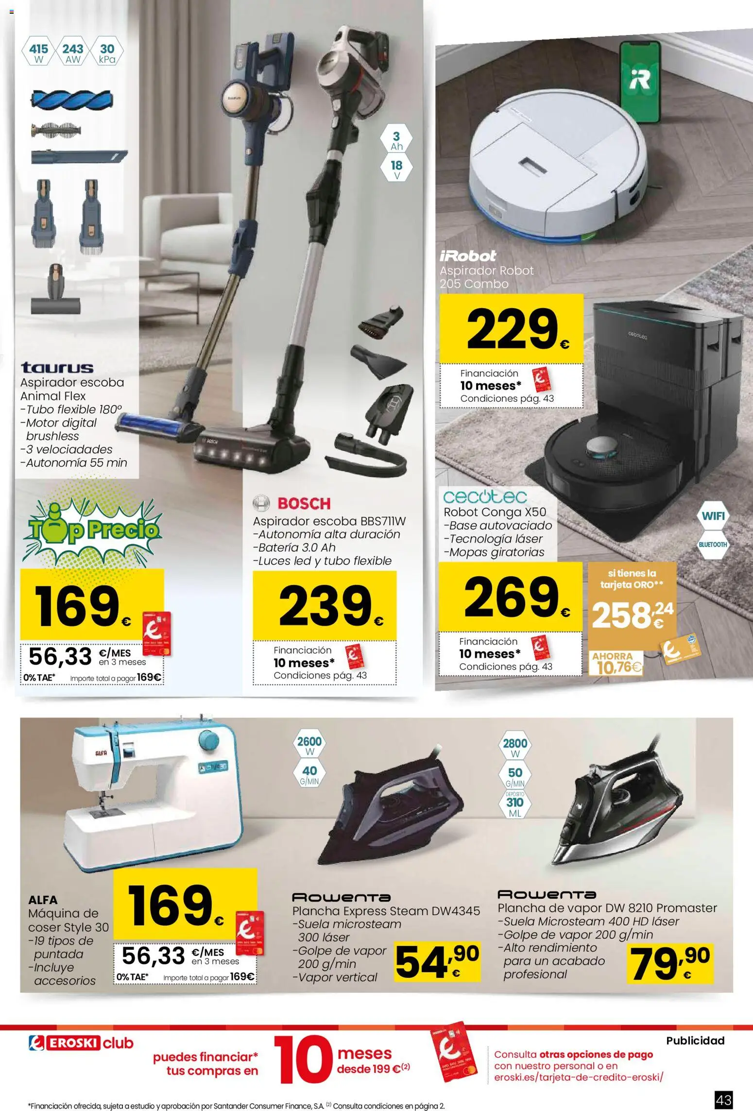 Eroski - Qué planazo │ válido desde el 26.03.2026 | Página: 43 | Productos: Plancha, Robot, Aspirador, Batería