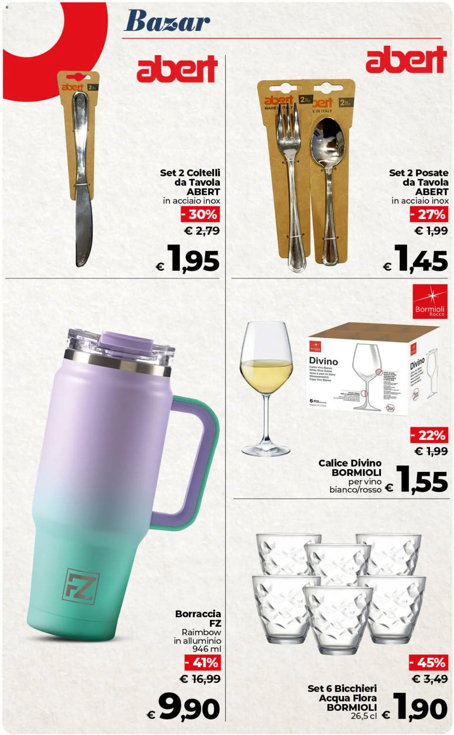 Volantino COOP del 17.03.2026 | Pagina: 50 | Prodotti: Calice, Posate, Alluminio, Borraccia