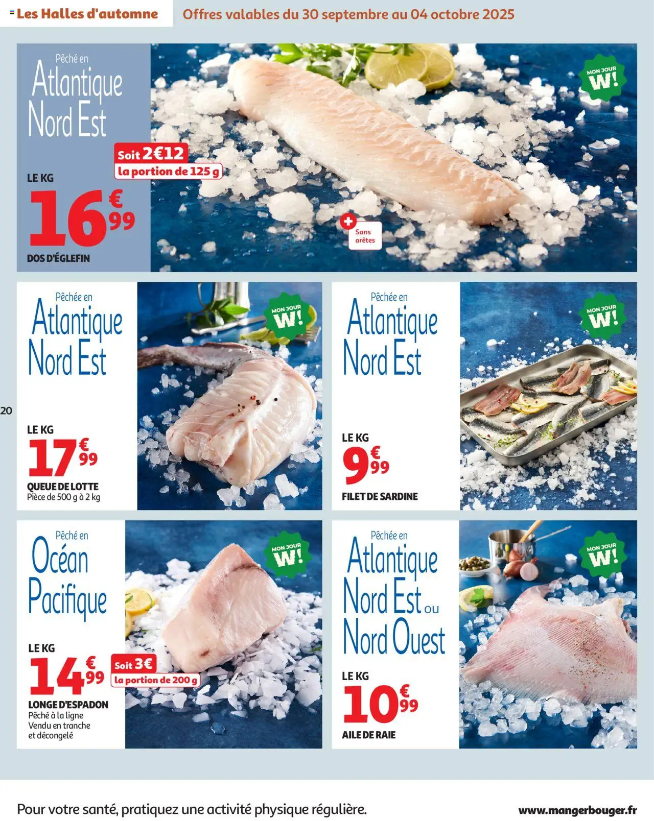 {H1} | Page: 20 | Produits: Queue de lotte, Aile de raie, Pêche, Sardine