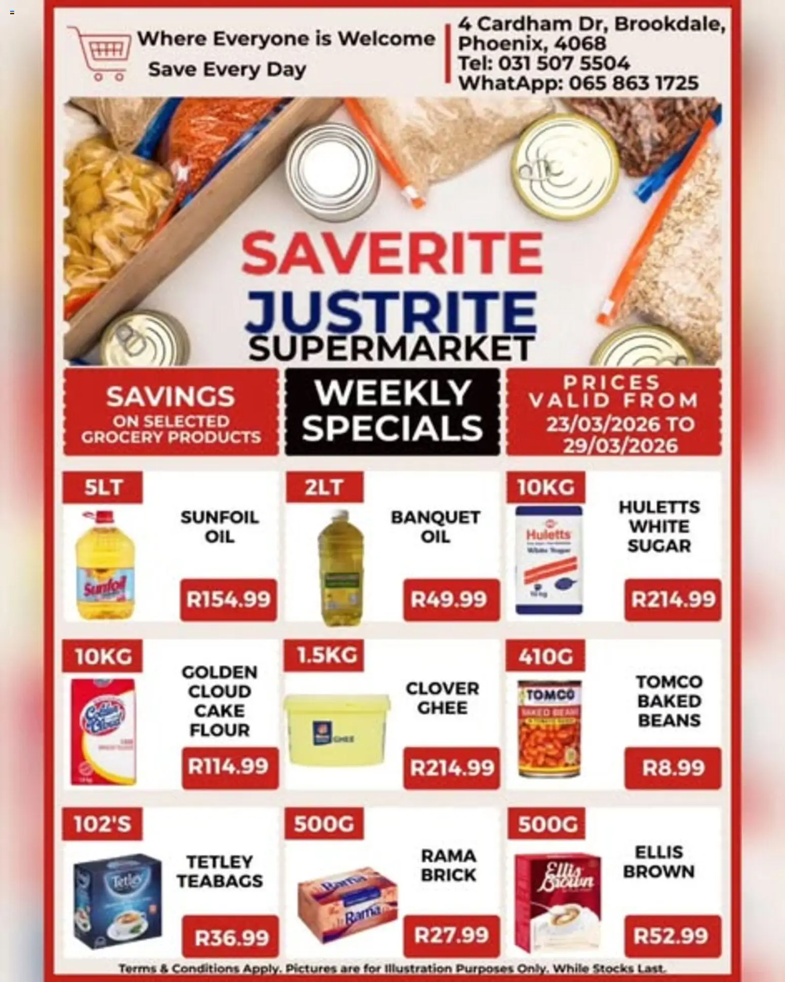 New Saverite catalogue – valid from 23.03.2026 | Page: 1 | Products: Cake, Flour, Beans, Sugar