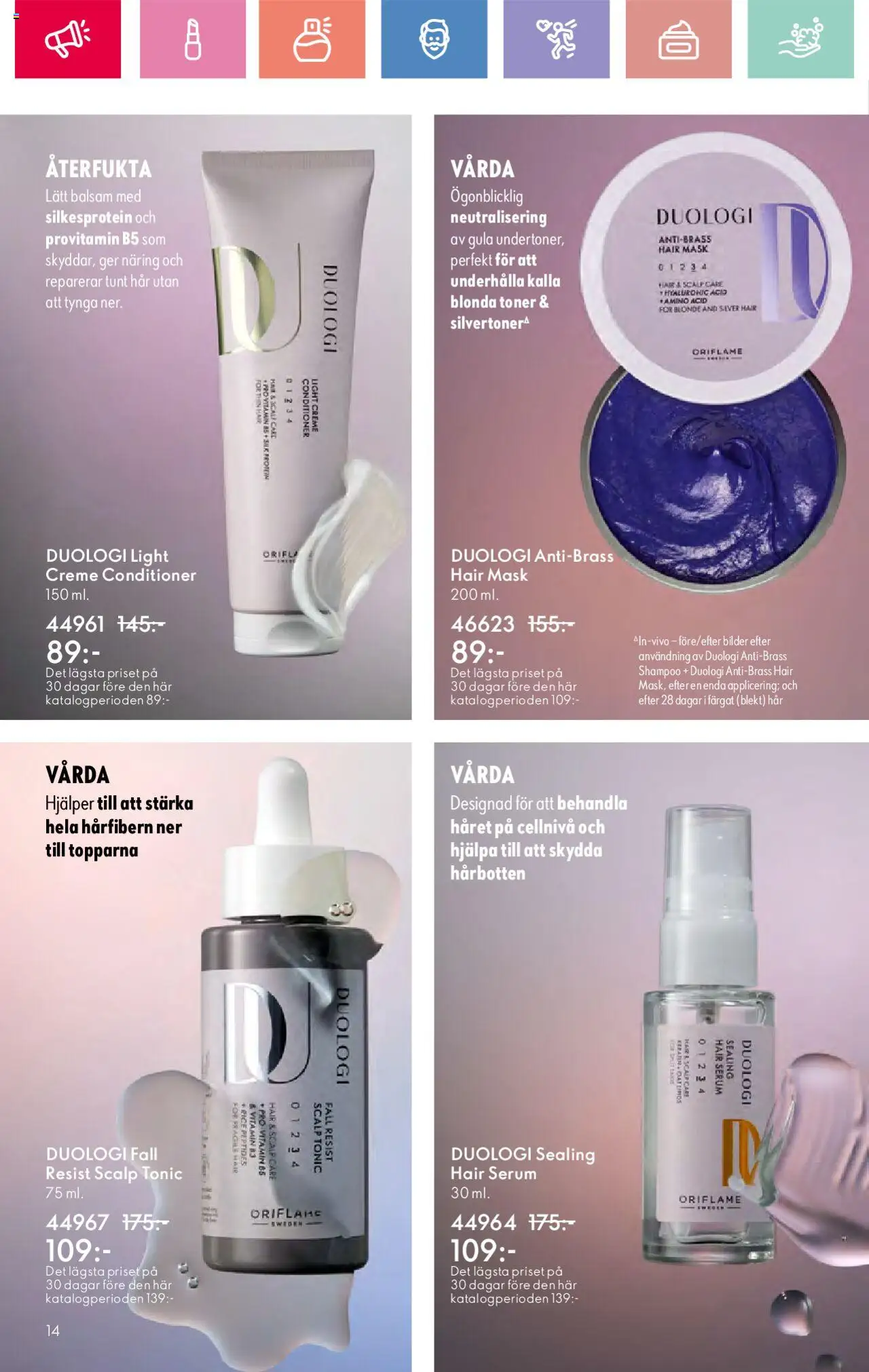 Oriflame reklamblad aktuell från 03.08.2025 | Sida: 14 | Produkter: Balsam, Mask, Serum