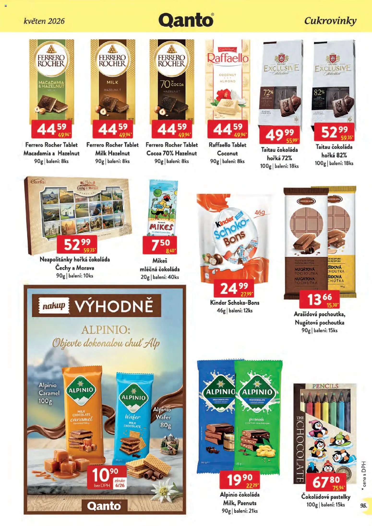 Astur & Qanto leták - Velkoobchod 05/2026 od 01.05.2026 | Strana: 95 | Produkty: Čokoláda, Tablet, Horká čokoláda, Kinder