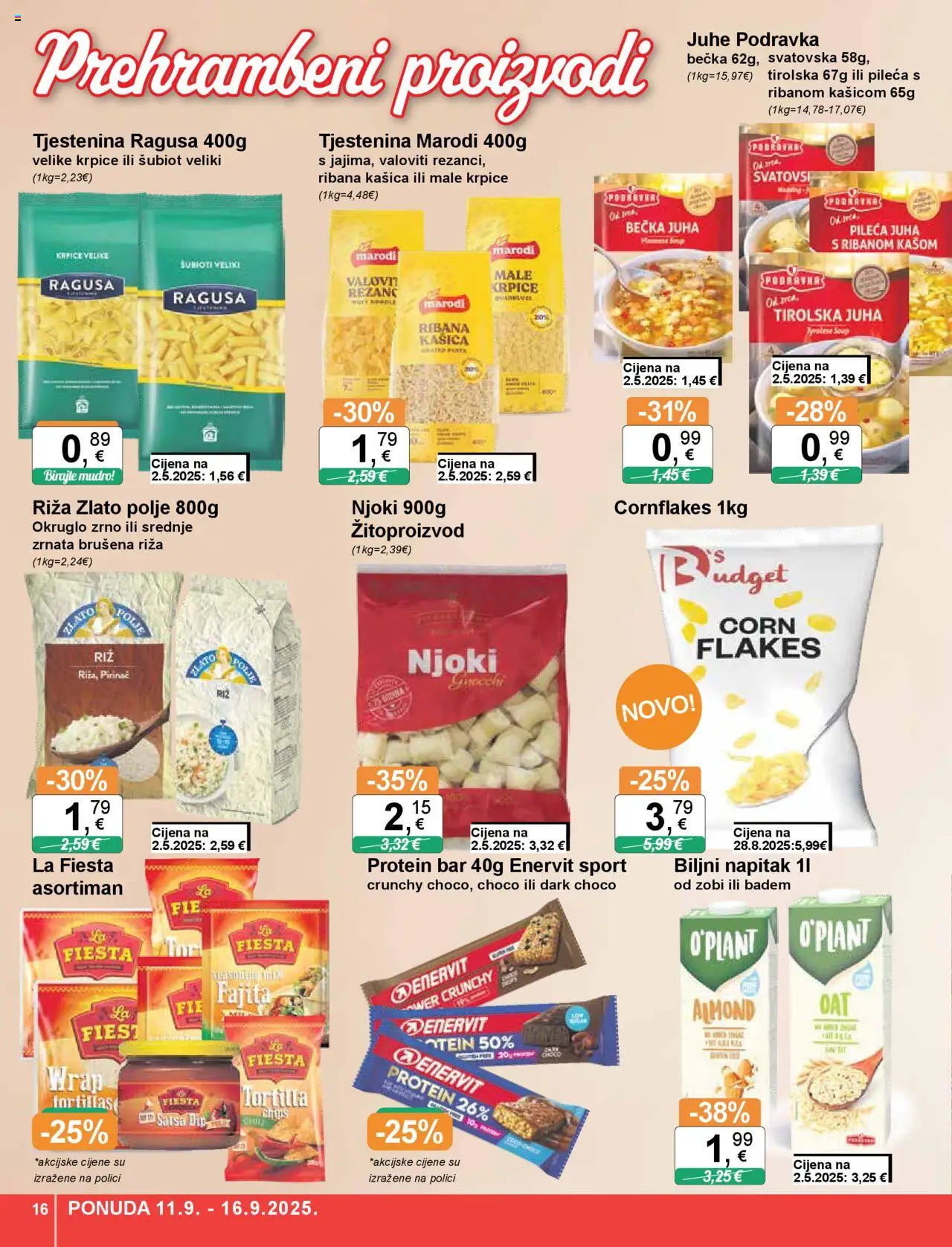 KTC katalog | vrijedi od 11.09.2025 | Stranica: 16 | Proizvodi: Njoki, Tjestenina, Noodle, Badem