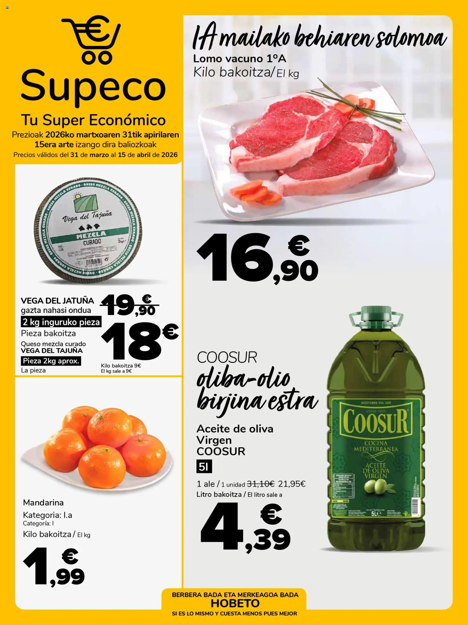 Supeco folleto │ válido desde el 31.03.2026 | Página: 1 | Productos: Queso, Aceite, Aceite de oliva, Cocina