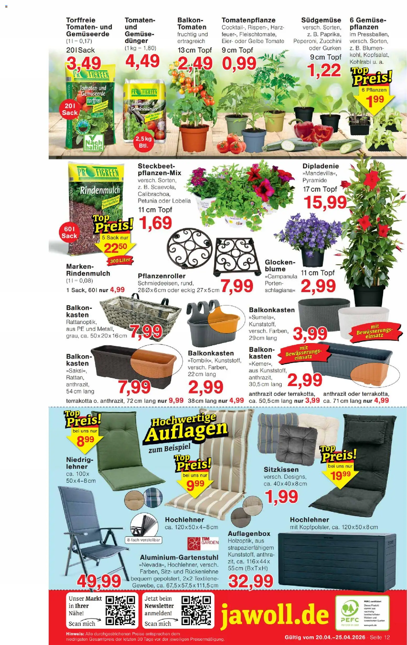 Jawoll Prospekt 	 – gültig ab 20.04.2026 | Seite: 16 | Produkte: Rindenmulch, Blumen, Kohlrabi, Gurken