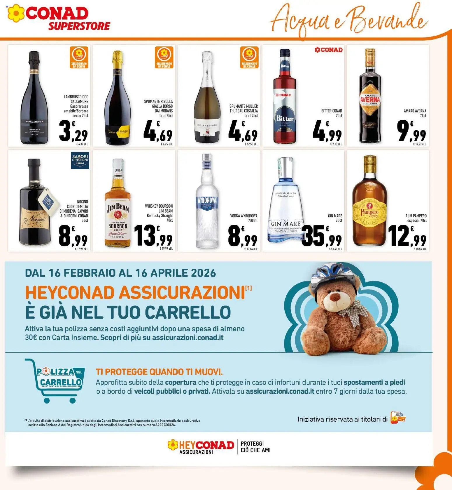 Volantino Conad del 25.02.2026 | Pagina: 25 | Prodotti: Bourbon, Vodka, Rum, Carrello