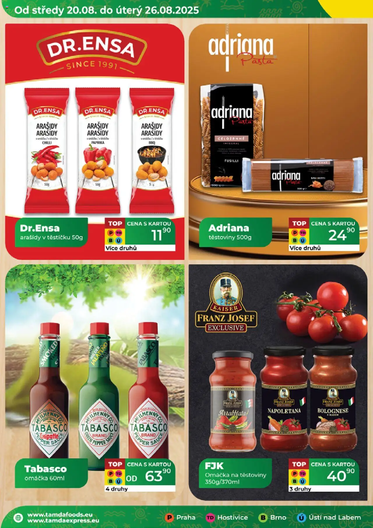 Tamda Foods leták od 20.08.2025 | Strana: 12 | Produkty: Tabasco, Těstoviny, Arašídy, Paprika