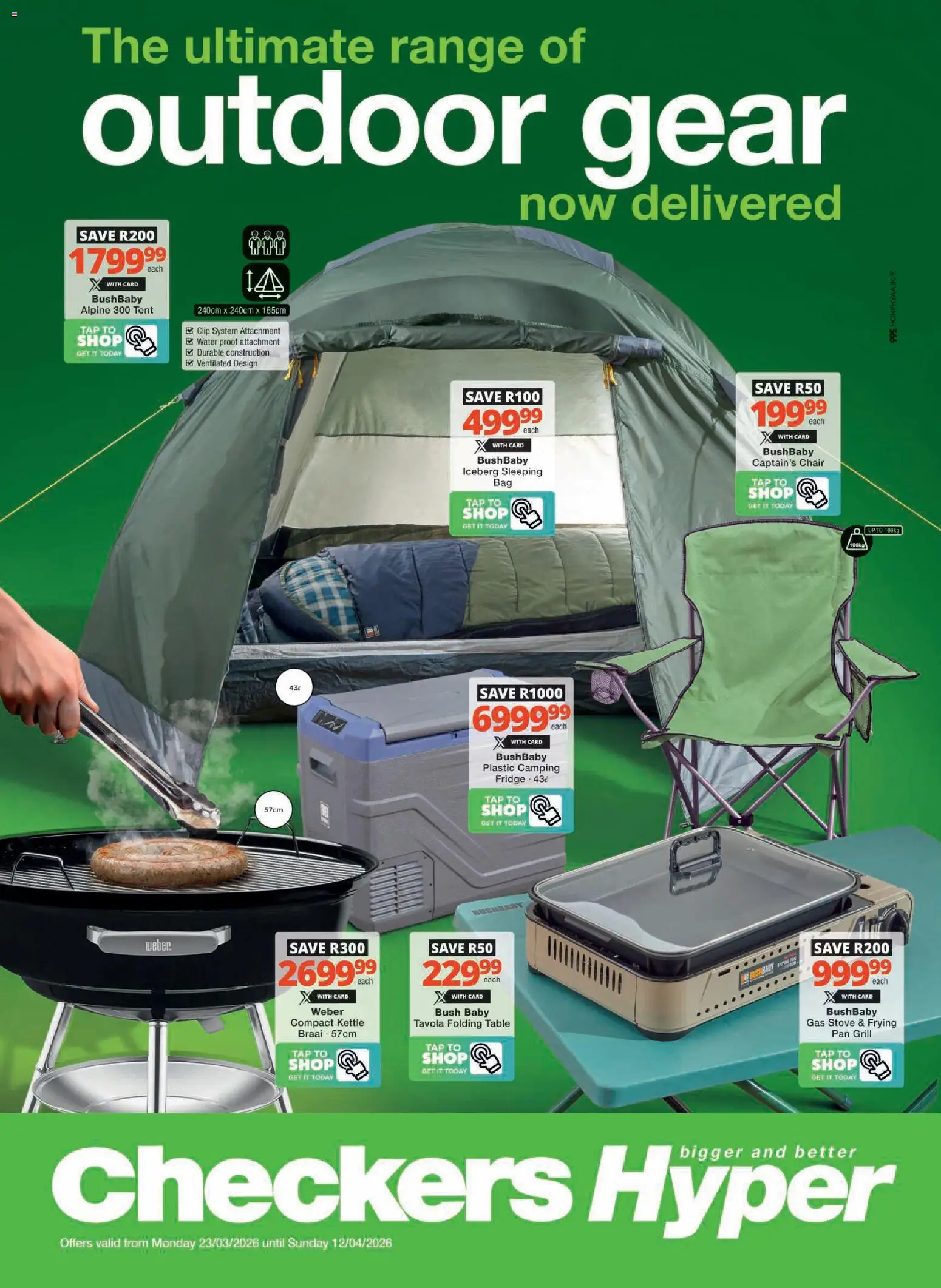 New Checkers catalogue – valid from 23.03.2026 | Page: 1 | Products: Stove, Kettle, Table, Water