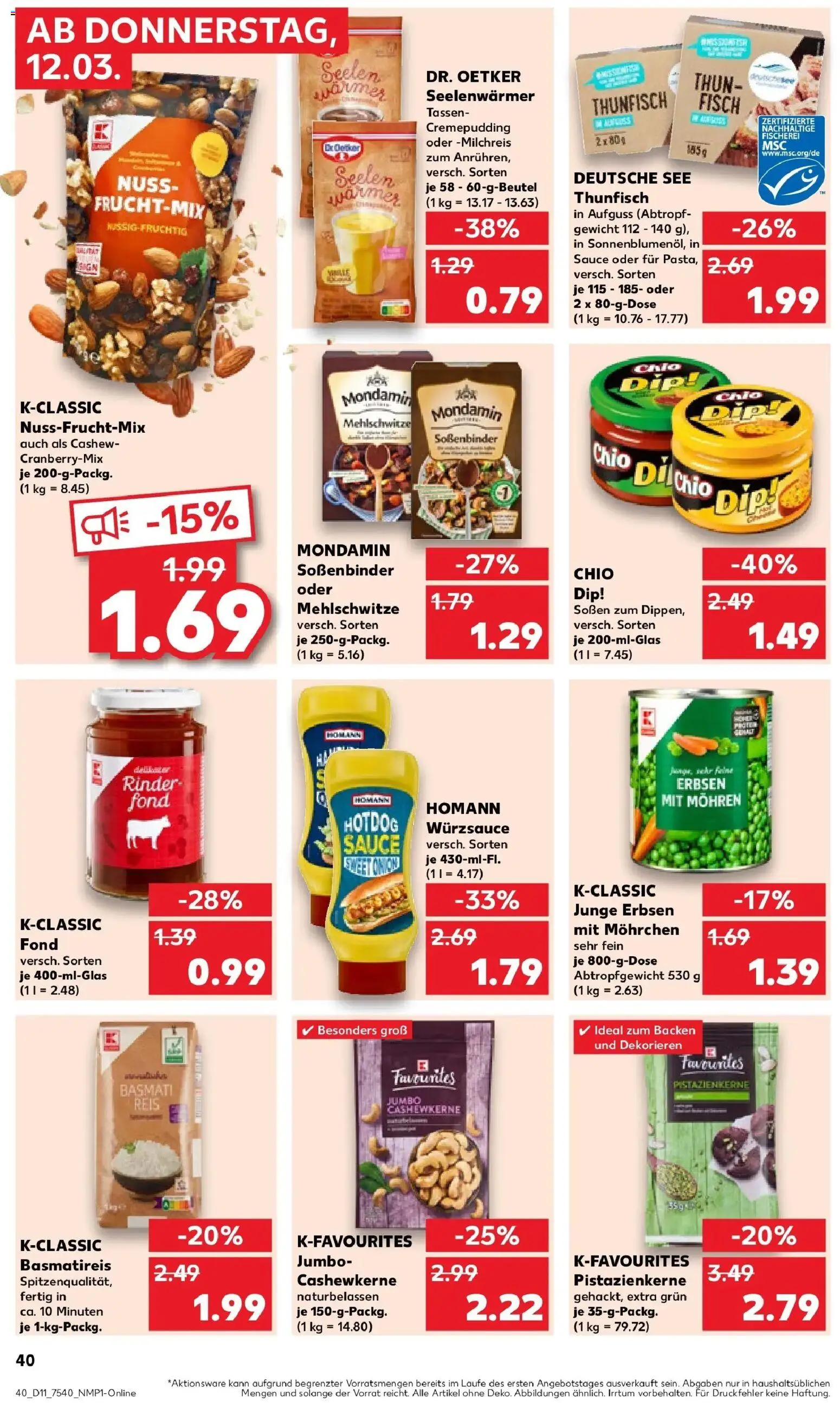 Kaufland Prospekt Aschersleben	 – gültig ab 09.03.2026 | Seite: 52 | Produkte: Gewicht, Fisch, Reis, Erbsen