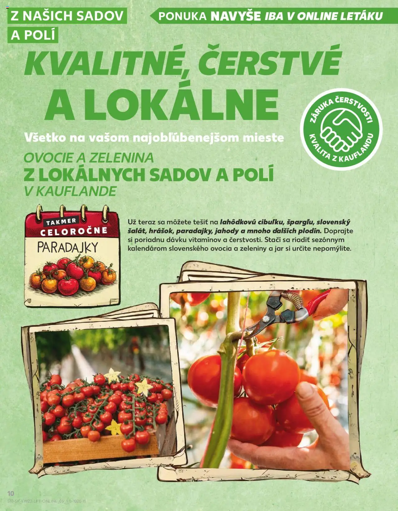 Nové Kaufland akcie – leták je platný od 29.05.2025 | Strana: 10 | Produkty: Paradajky, Jahody, Jar, Ovocie