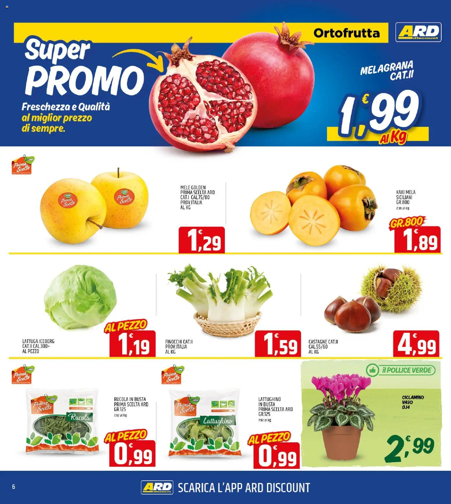Volantino ARD Discount del 03.11.2025 | Pagina: 6 | Prodotti: Mele, Rucola, Finocchi, Vaso