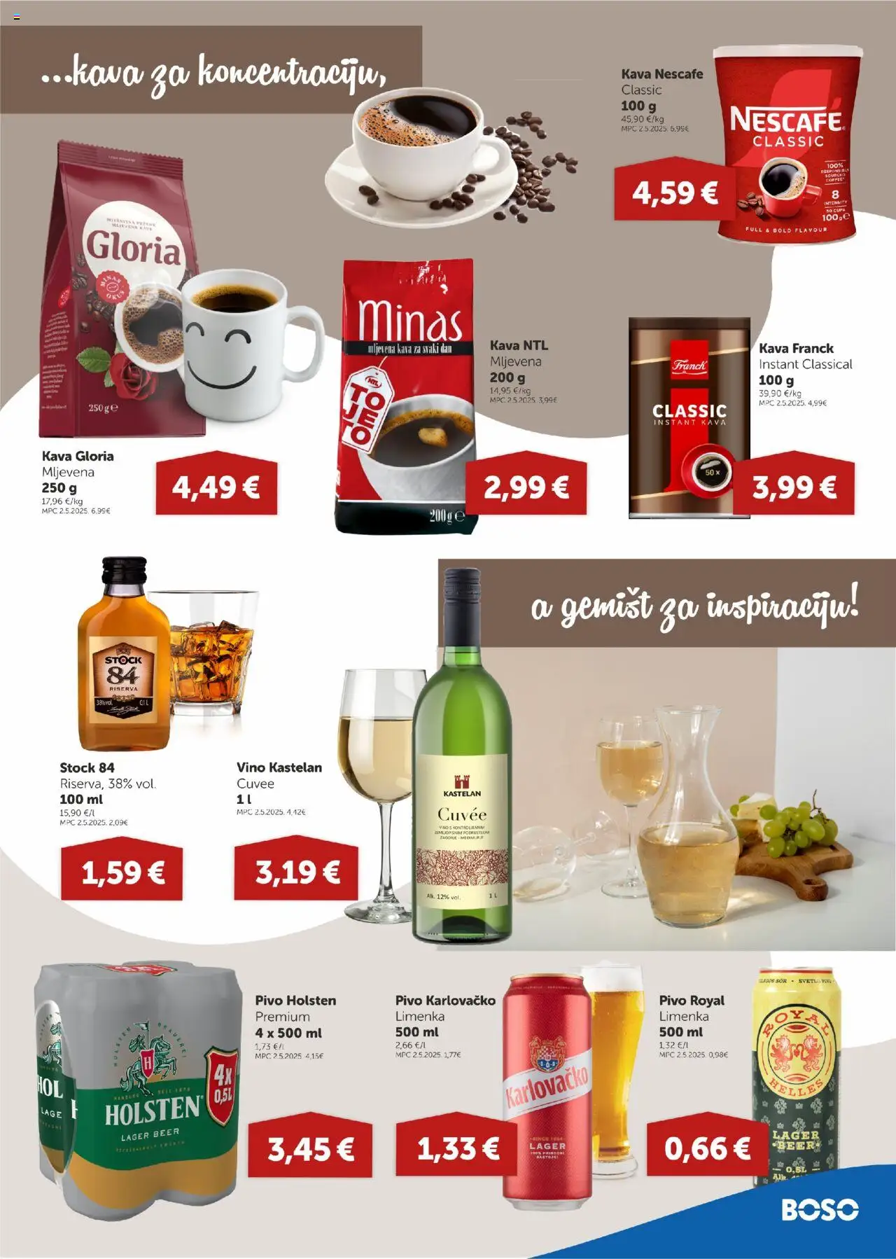 Boso katalog | vrijedi od 14.08.2025 | Stranica: 11 | Proizvodi: Nescafe, Karlovačko, Vino, Pivo