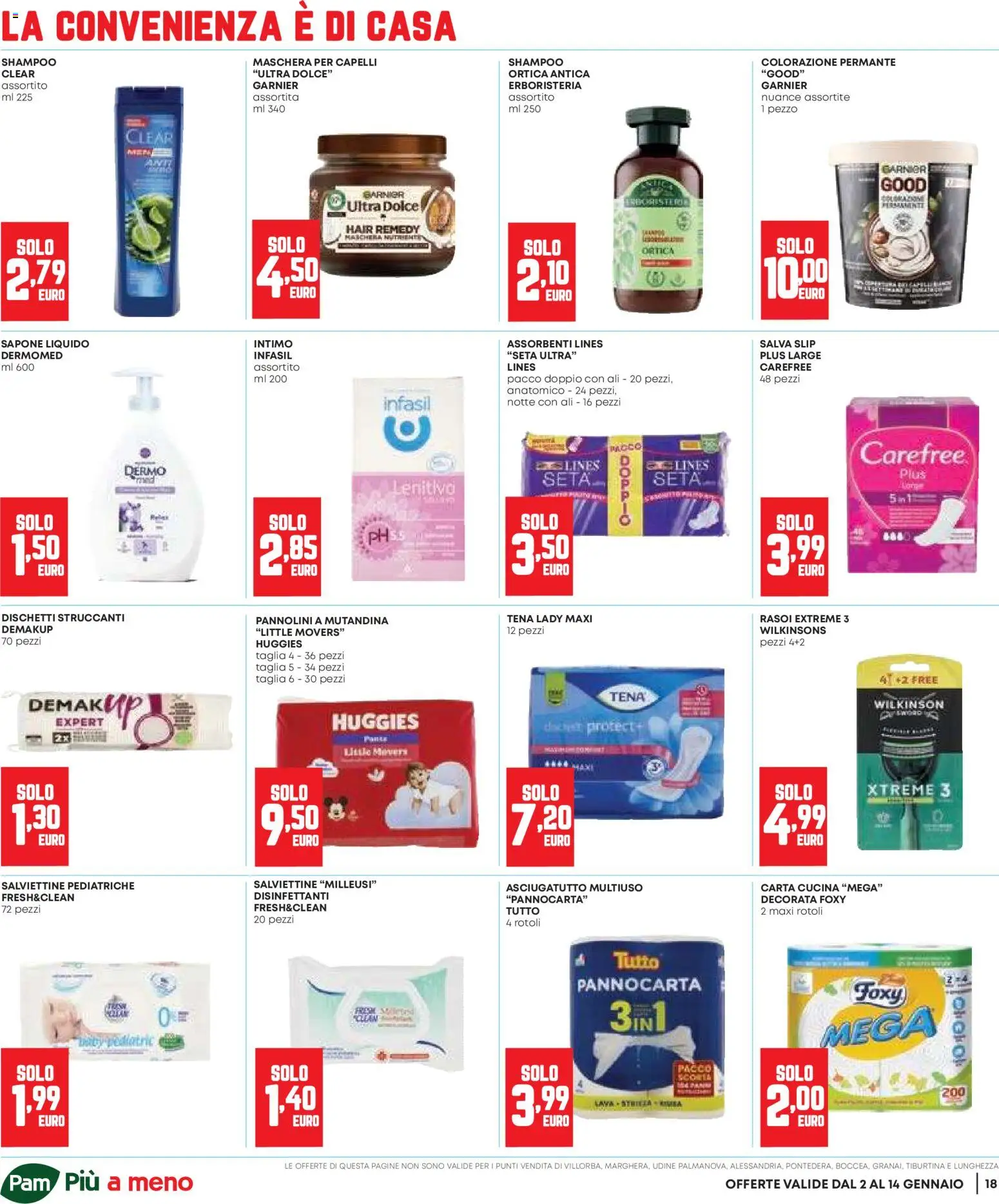 Volantino Panorama del 02.01.2026 | Pagina: 18 | Prodotti: Shampoo, Maschera per capelli, Pannolini, Slip