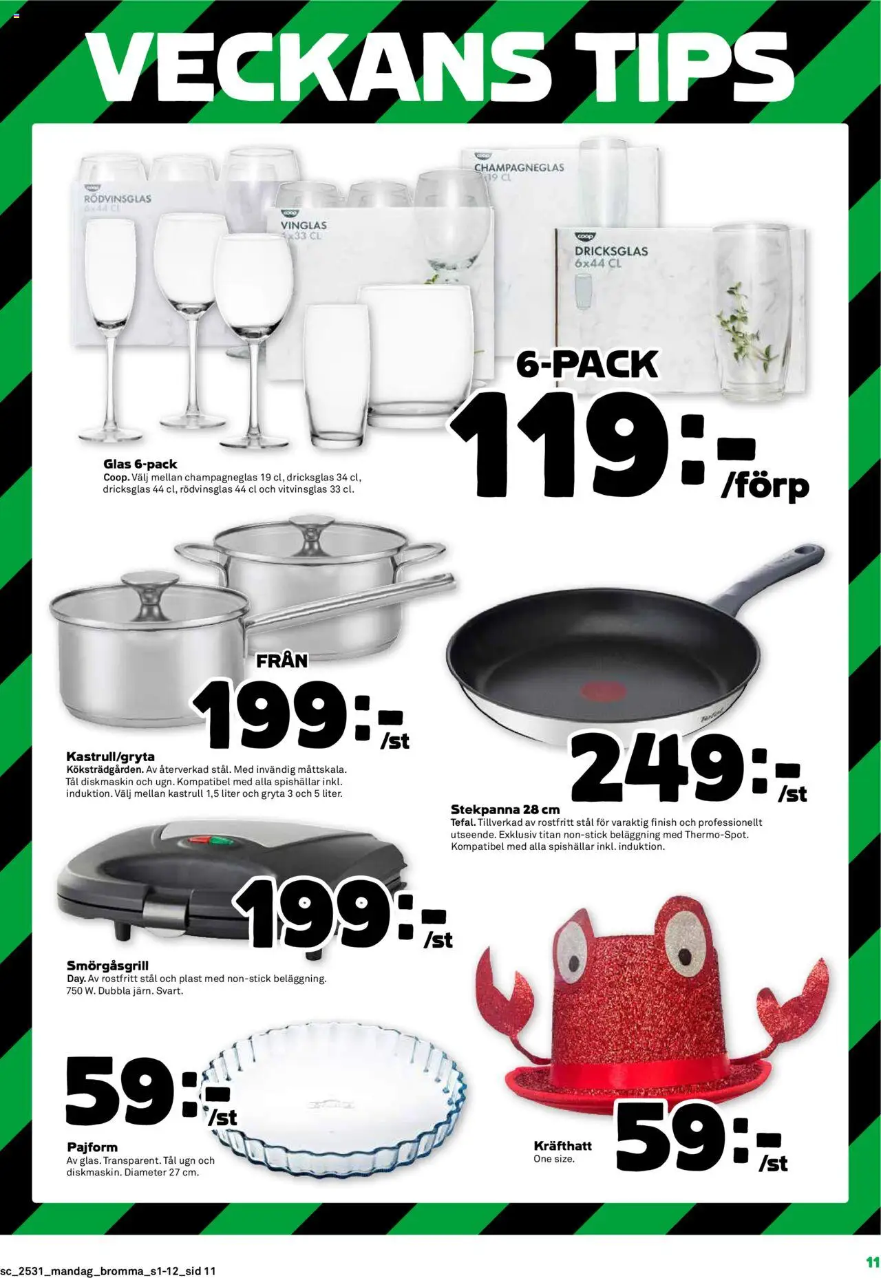 Stora Coop reklamblad aktuell från 28.07.2025 | Sida: 11 | Produkter: Diskmaskin, Smörgåsgrill, Stekpanna