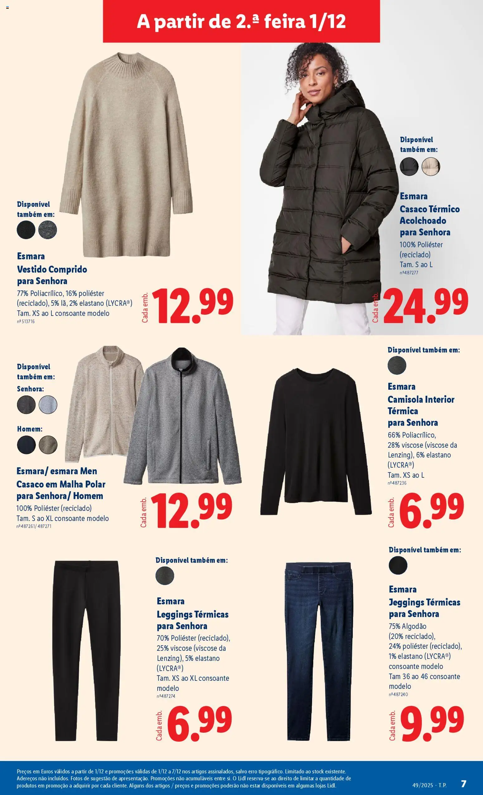Lidl Novidades │ válido de 01.12.2025 | Página: 7 | Produtos: Casaco, Algodão, Camisola, Leggings