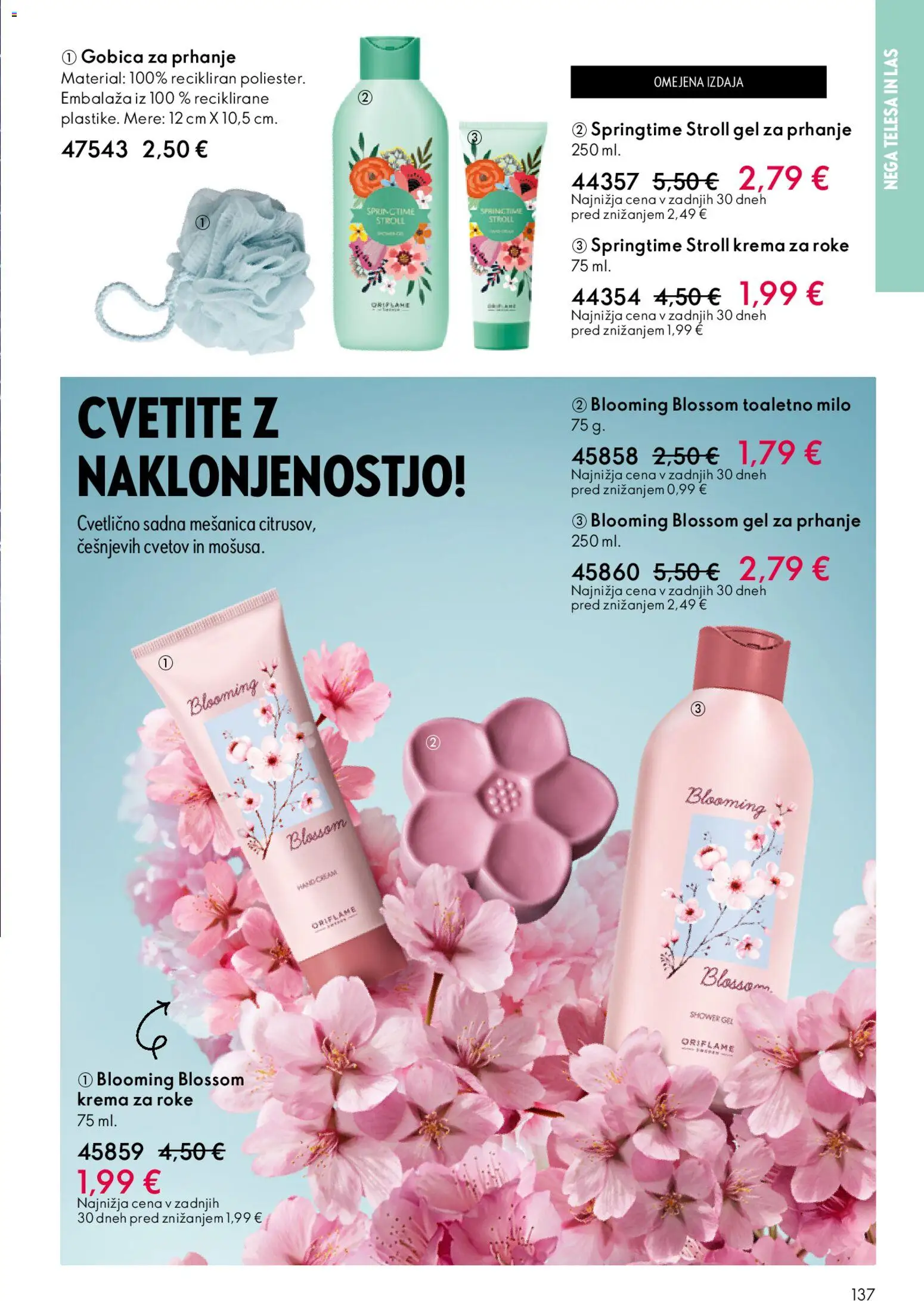 Novi Oriflame katalog ponudbe – veljaven od 31.12.2025 | Stran: 137 | Izdelki: Gel za prhanje, Gobica, Krema za roke, Milo