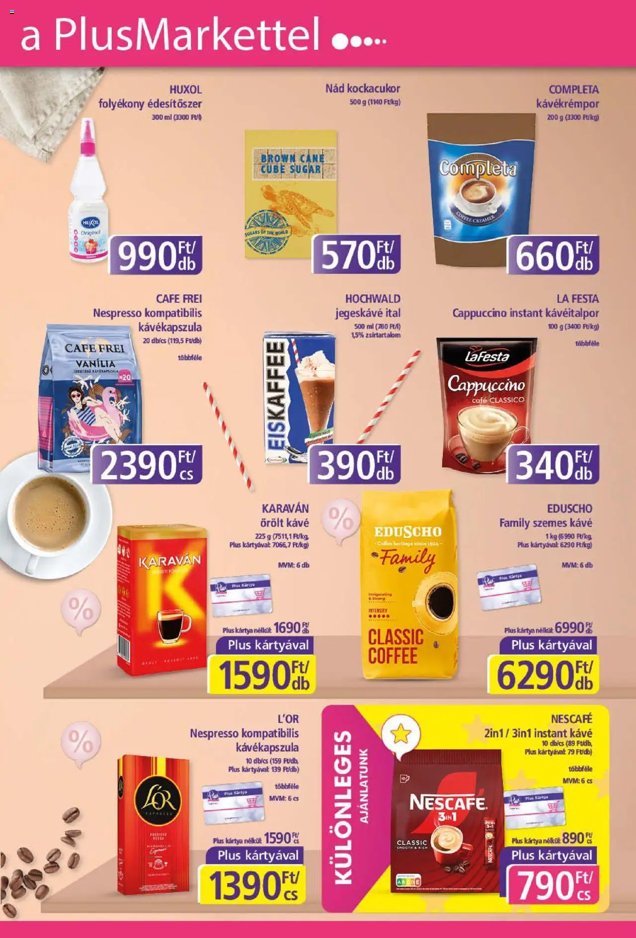 Plus Market akciós ujság - amely érvényes a következő dátumtól: 21.08.2025 | Oldal: 7 | Termékek: Nescafé, Jegeskávé, Őrölt kávé, Instant kávé