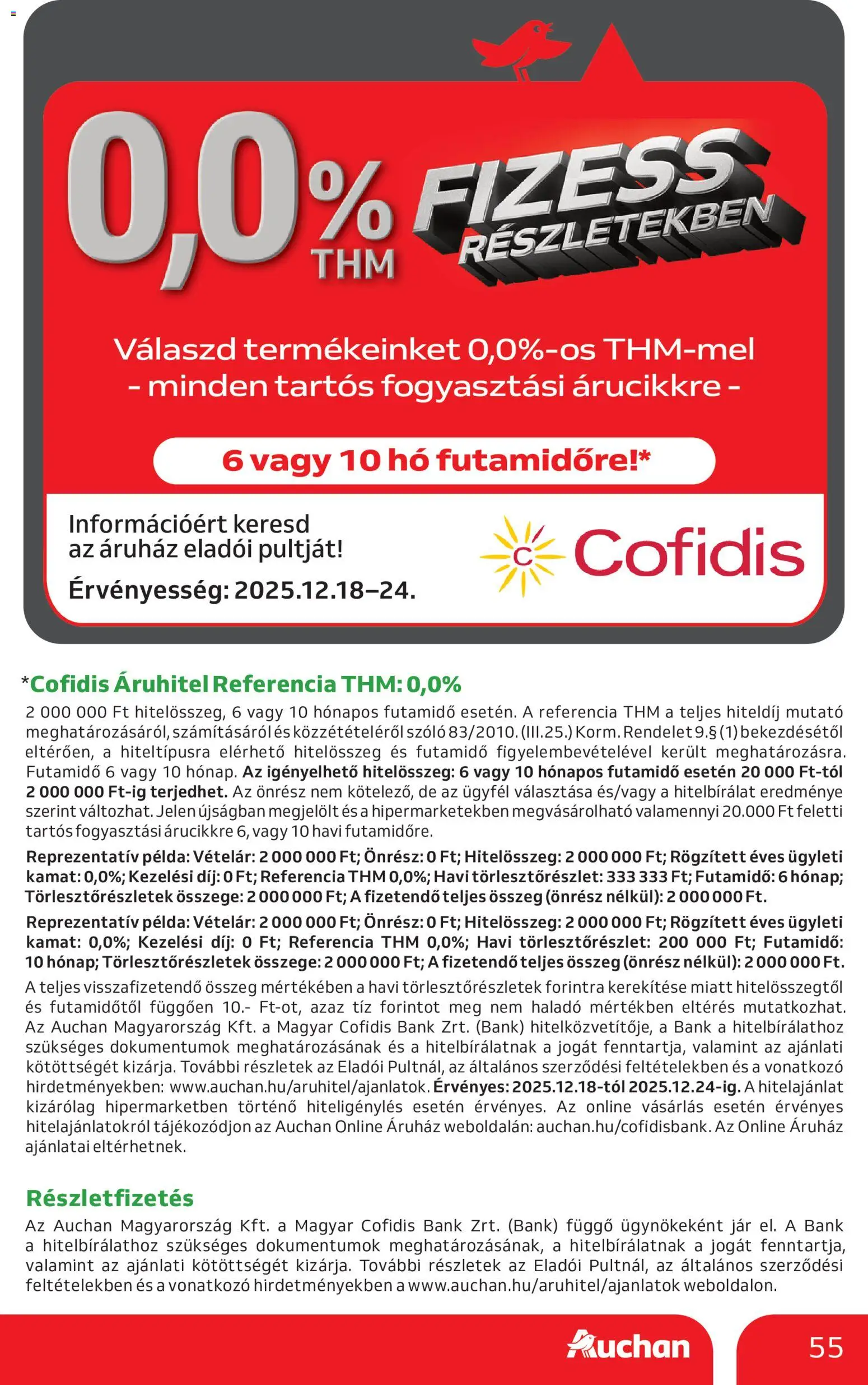 Auchan akciós ujság - amely érvényes a következő dátumtól: 18.12.2025 | Oldal: 55 | Termékek: Szőlő