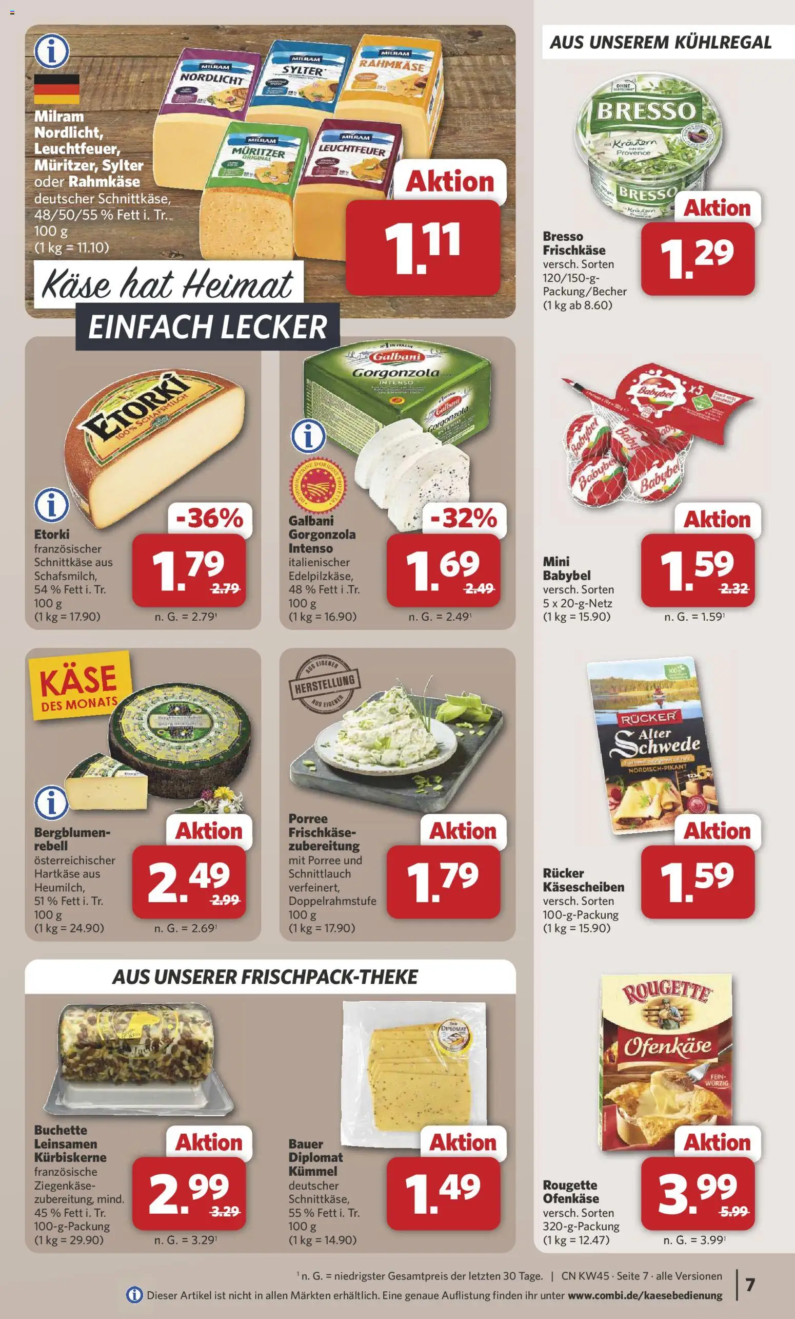 Combi - Black Friday – gültig ab 03.11.2025 | Seite: 7 | Produkte: Käse, Ziegenkäse, Milram, Frischkase