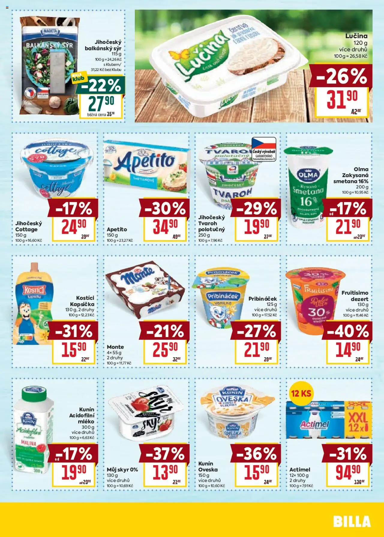 Billa Velký leták od 25.06.2025 | Strana: 13 | Produkty: Mléko, Actimel, Cottage cheese, Cottage