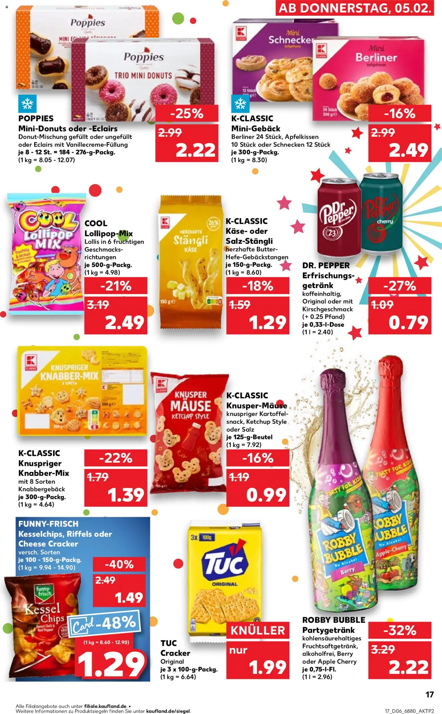 Kaufland prospekt Völklingen	 – gültig ab 05.02.2026 | Seite: 17 | Produkte: Berliner, Butter, Donuts, Chips