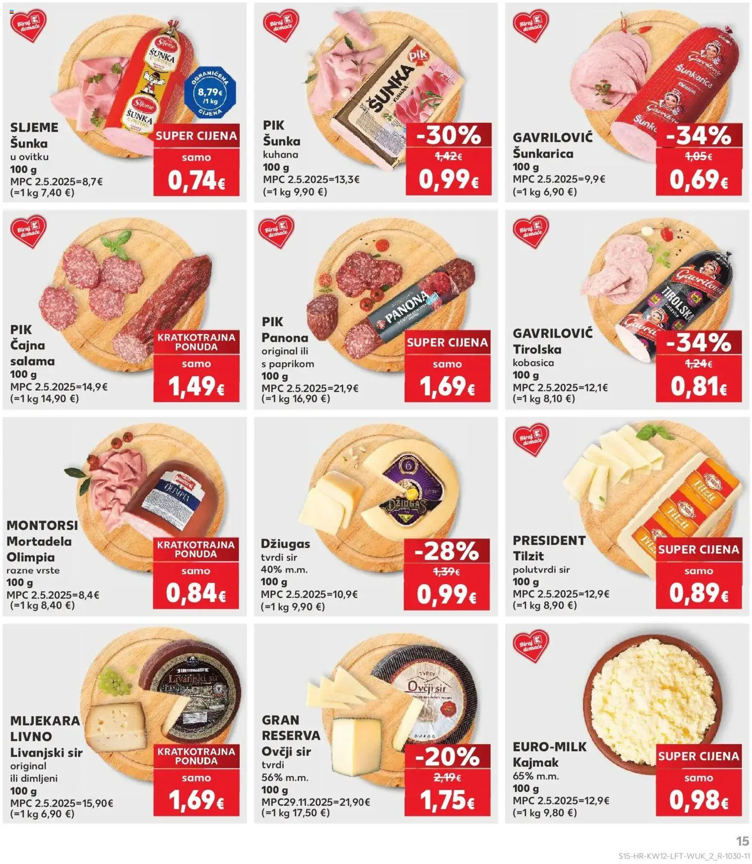 Kaufland katalog | vrijedi od 17.03.2026 | Stranica: 15 | Proizvodi: Sir, Salama, Kajmak, Kobasica