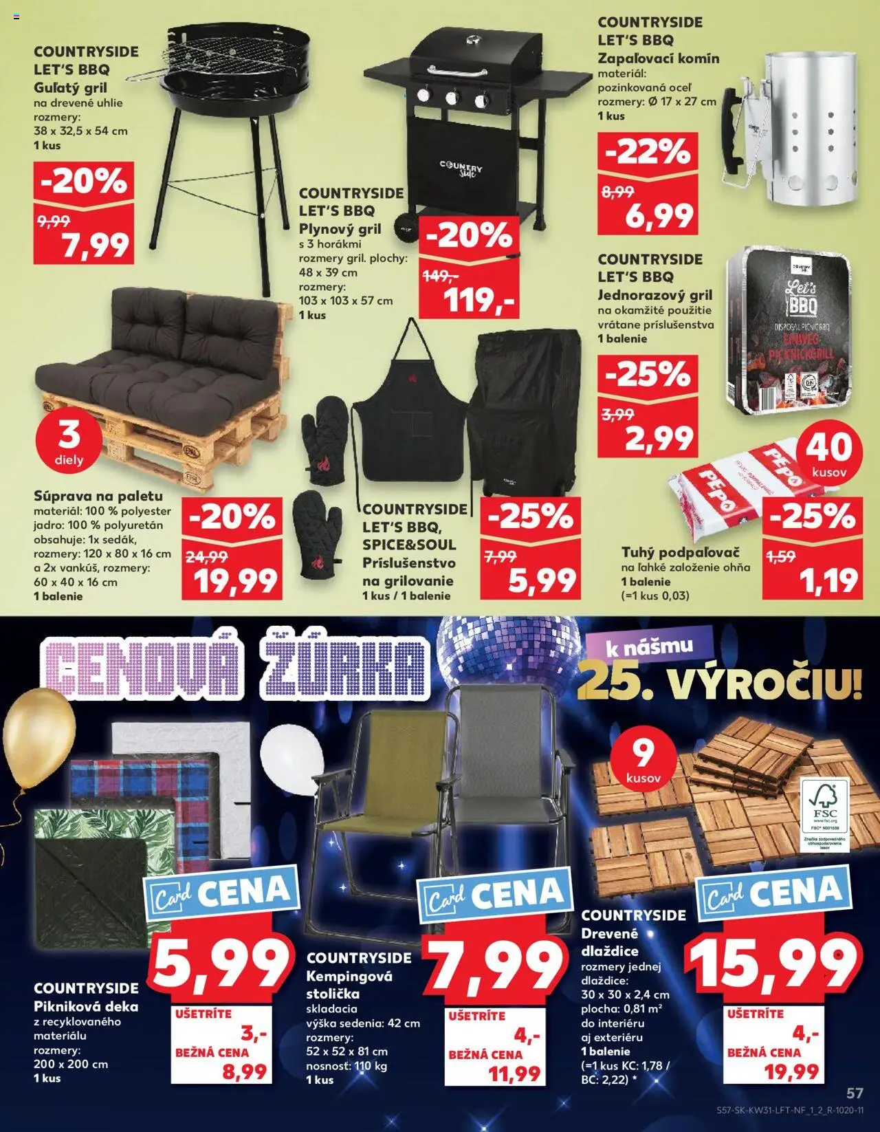 Kaufland Dubnica Nad Váhom │ platný od 31.07.2025 | Strana: 57 | Produkty: Gril, Kempingová stolička, Stolička