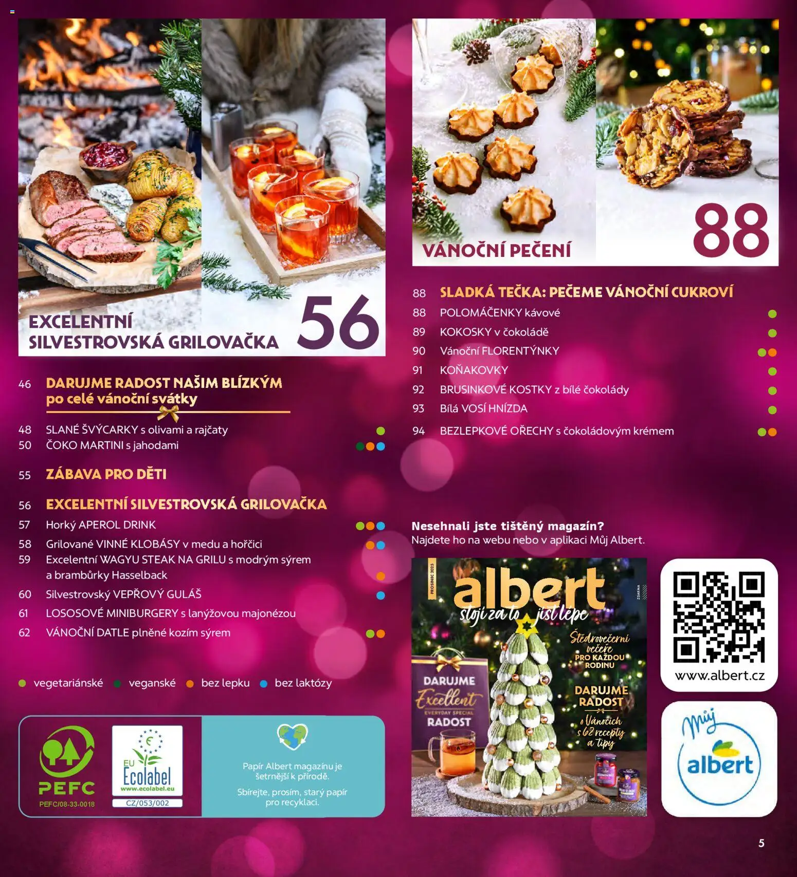 Albert magazín od 01.12.2025 | Strana: 5 | Produkty: Steak, Klobásy, Cukroví, Guláš