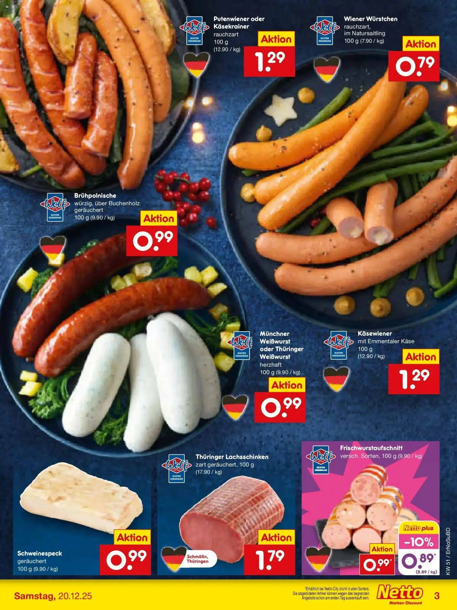 Netto Marken-Discount prospekt Nordhausen	 – gültig ab 15.12.2025 | Seite: 9 | Produkte: Wiener wurstchen, Käse, Käsekrainer, Weißwurst