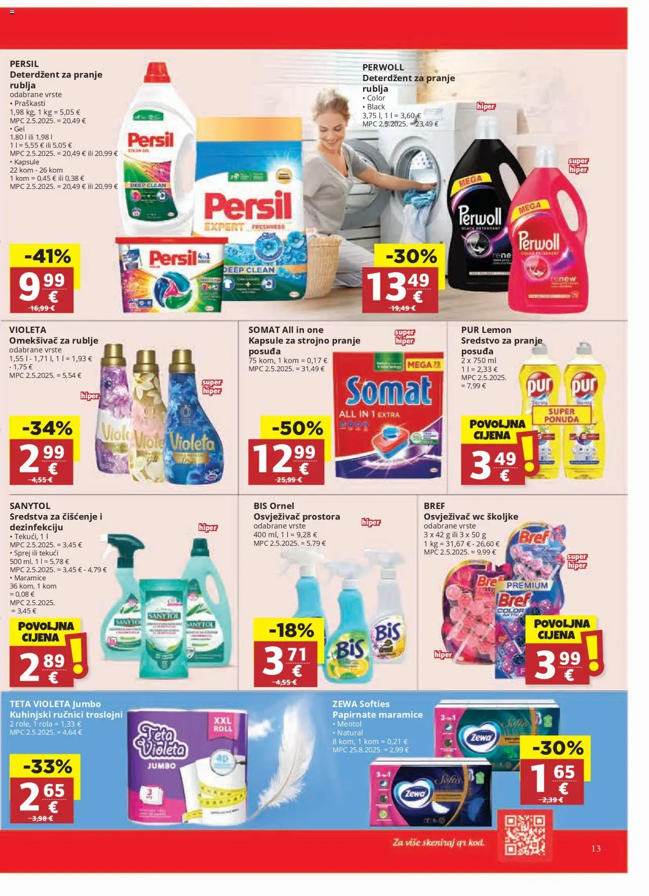 Djelo katalog | vrijedi od 01.10.2025 | Stranica: 13 | Proizvodi: Osvježivač wc školjke, Zewa, Somat, Perwoll