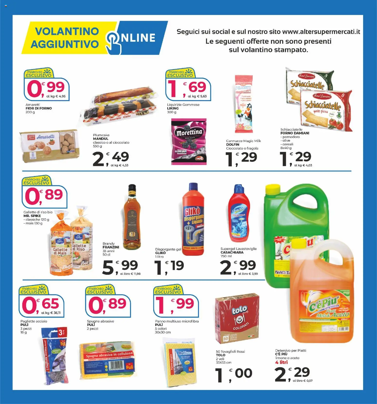Volantino Alter Discount del 05.12.2025 | Pagina: 19 | Prodotti: Cioccolato, Lavastoviglie, Aceto, Mais