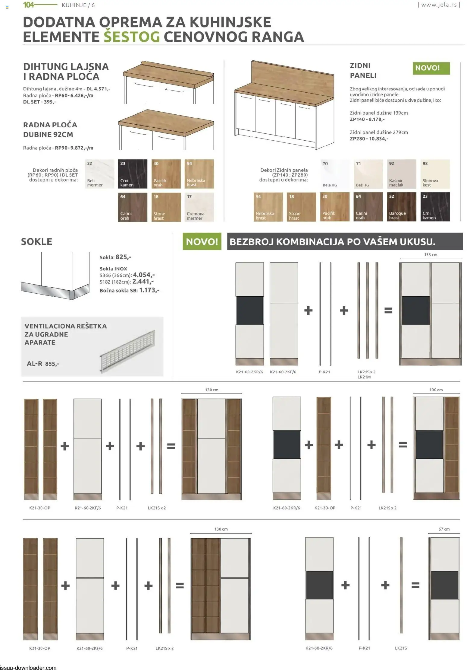 Jela katalog - važi od 09.02.2026 | Strana: 104 | Proizvode: Rešetka, Radna ploča, Orah