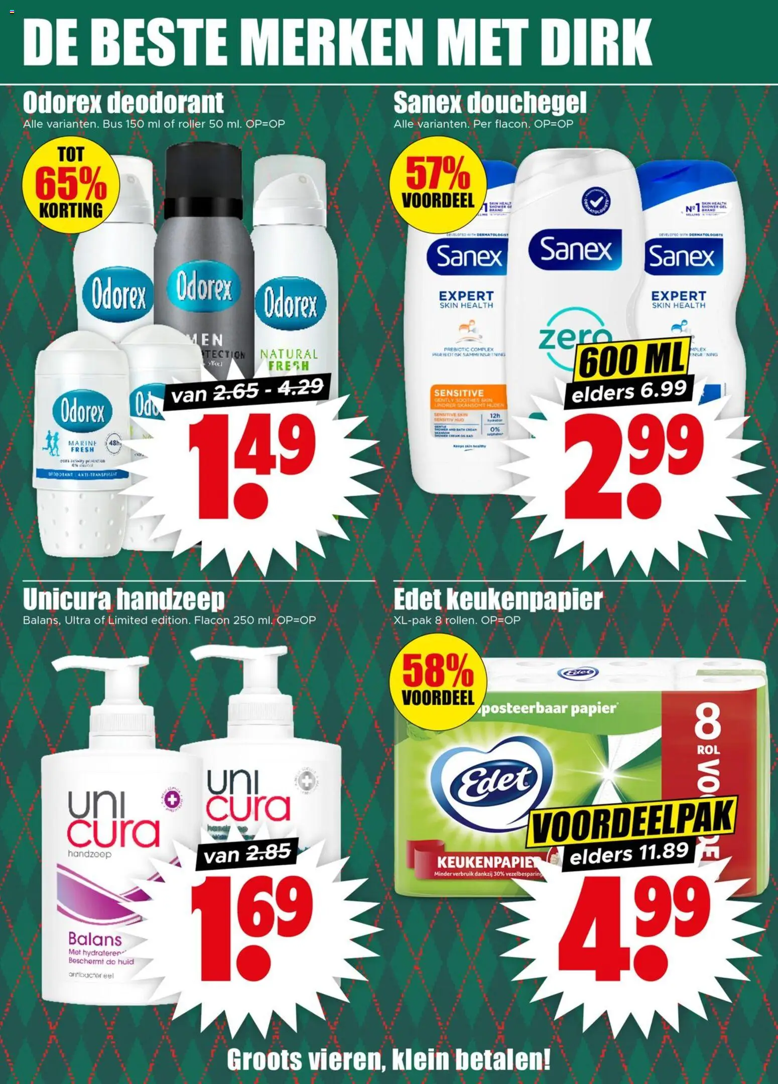 {H1} | Pagina: 32 | Producten: Deodorant, Keukenpapier, Gel, Douchegel