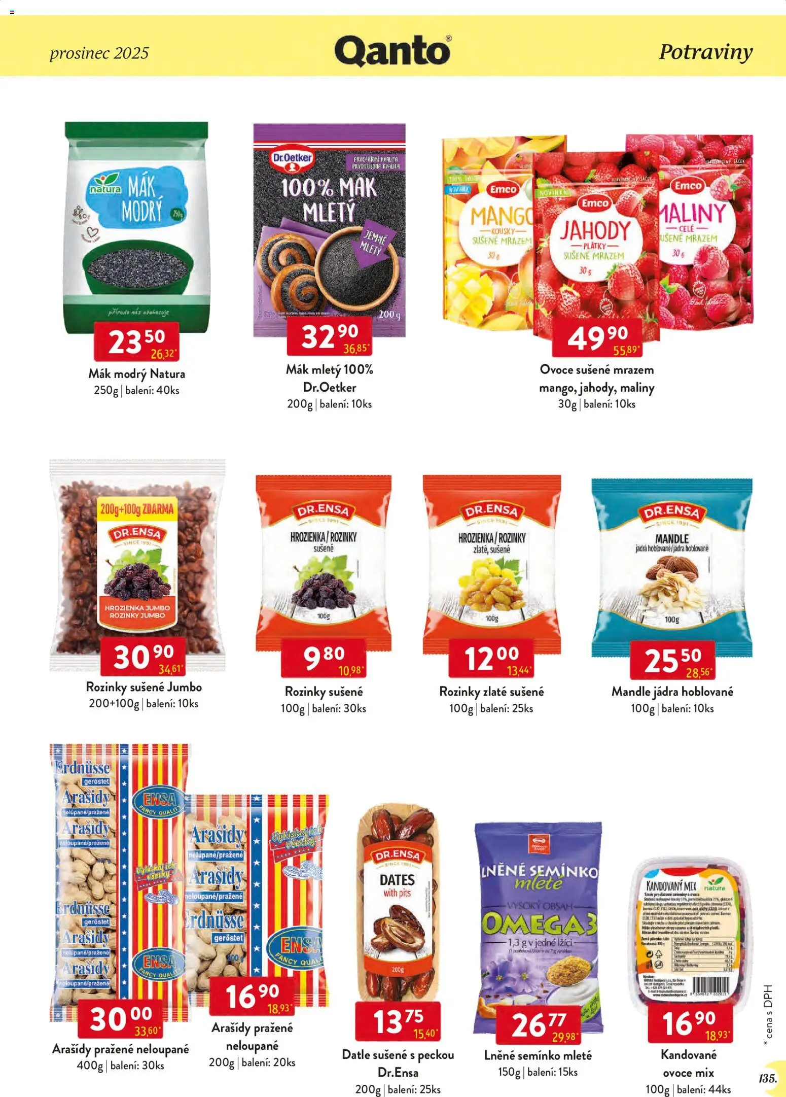Astur & Qanto leták - Velkoobchod 12/2025 od 01.12.2025 | Strana: 135 | Produkty: Mák mletý, Maliny, Ovoce sušené mrazem, Datle