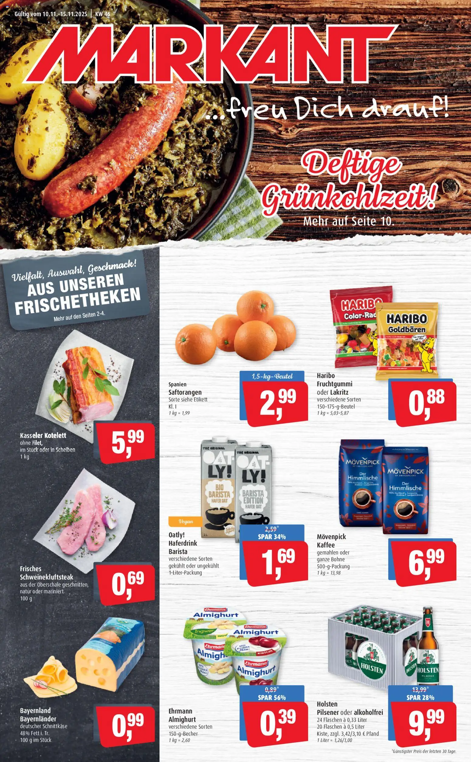 Markant Prospekt 	 – gültig ab 10.11.2025 | Seite: 1 | Produkte: Ehrmann almighurt, Kaffee, Haferdrink, Movenpick kaffee
