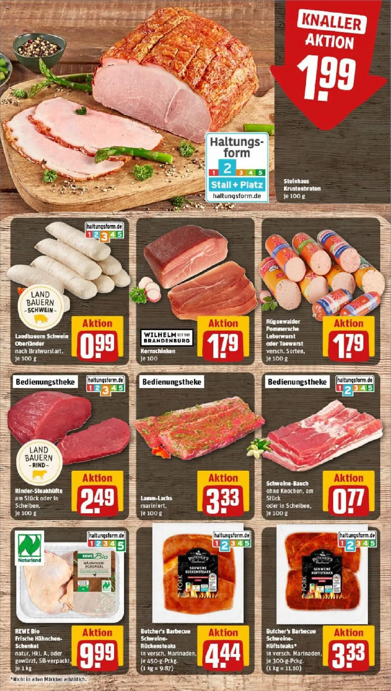 Rewe prospekt Mannheim / Rheinau	 - gültig ab dem 03.08.2025 | Seite: 8 | Produkte: Hahnchen, Schweinebauch, Krustenbraten, Steak